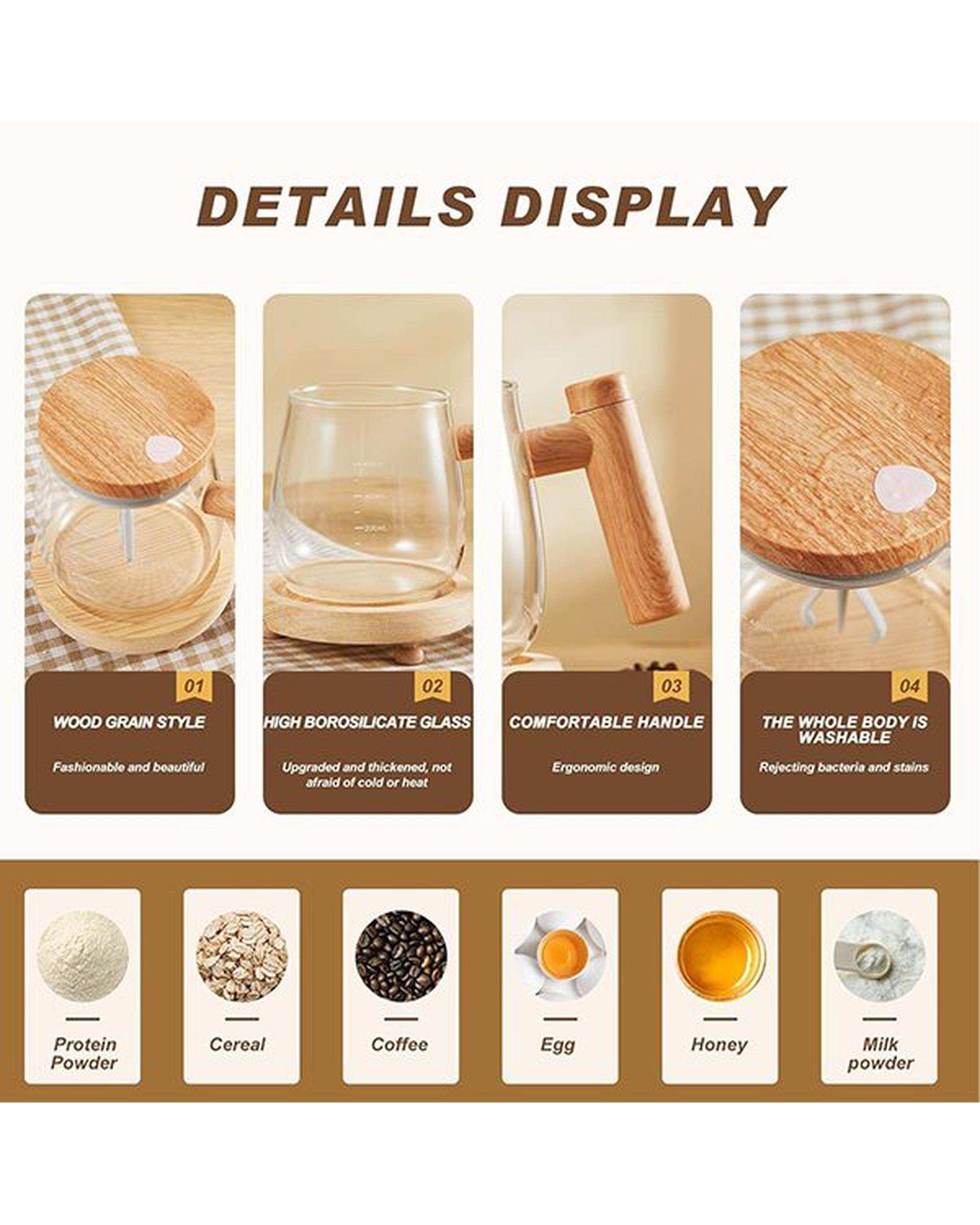 ماگ شیشه ای در چوبی MD-XQ170