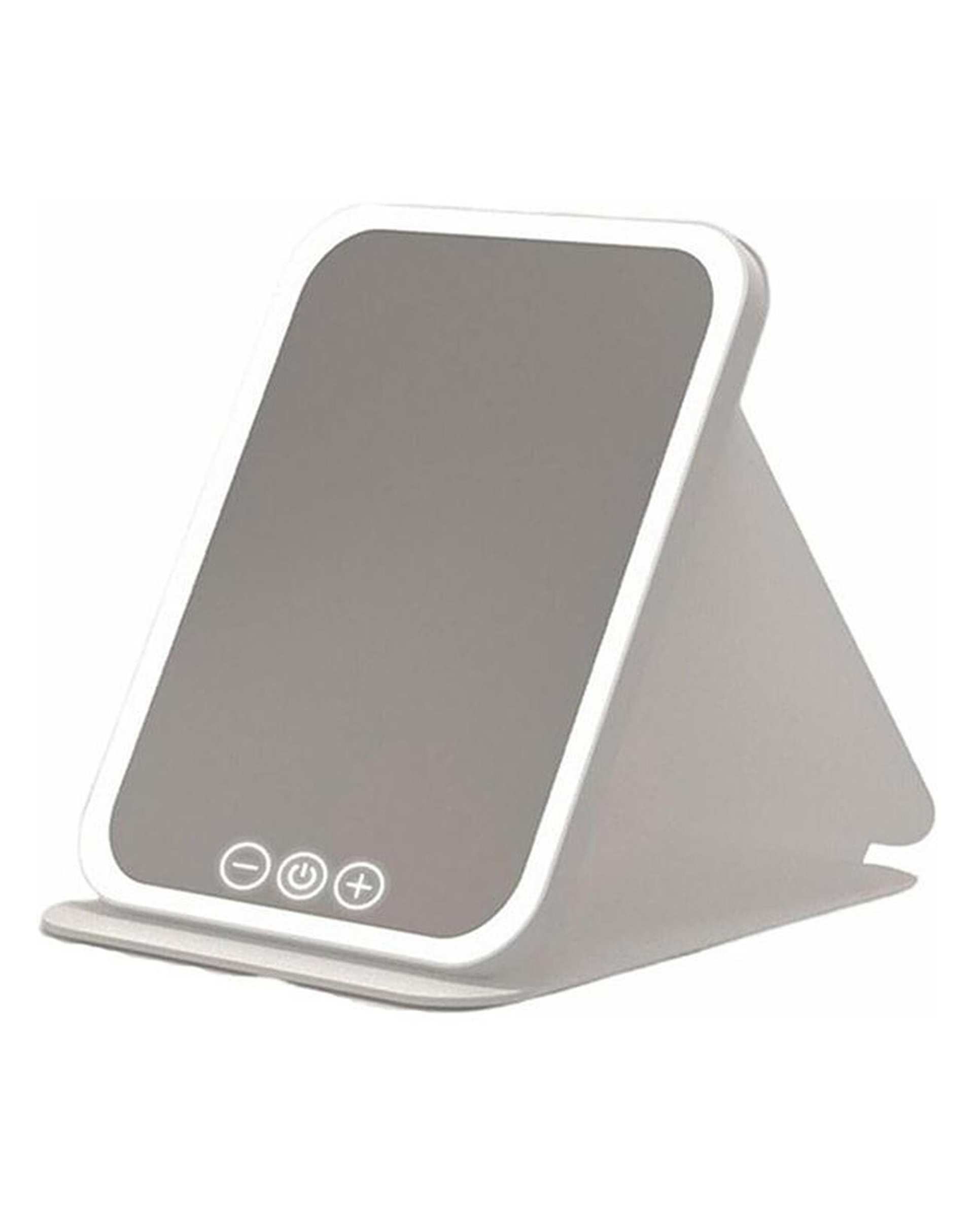 آینه آرایشی چراغ دار تاشو سفید