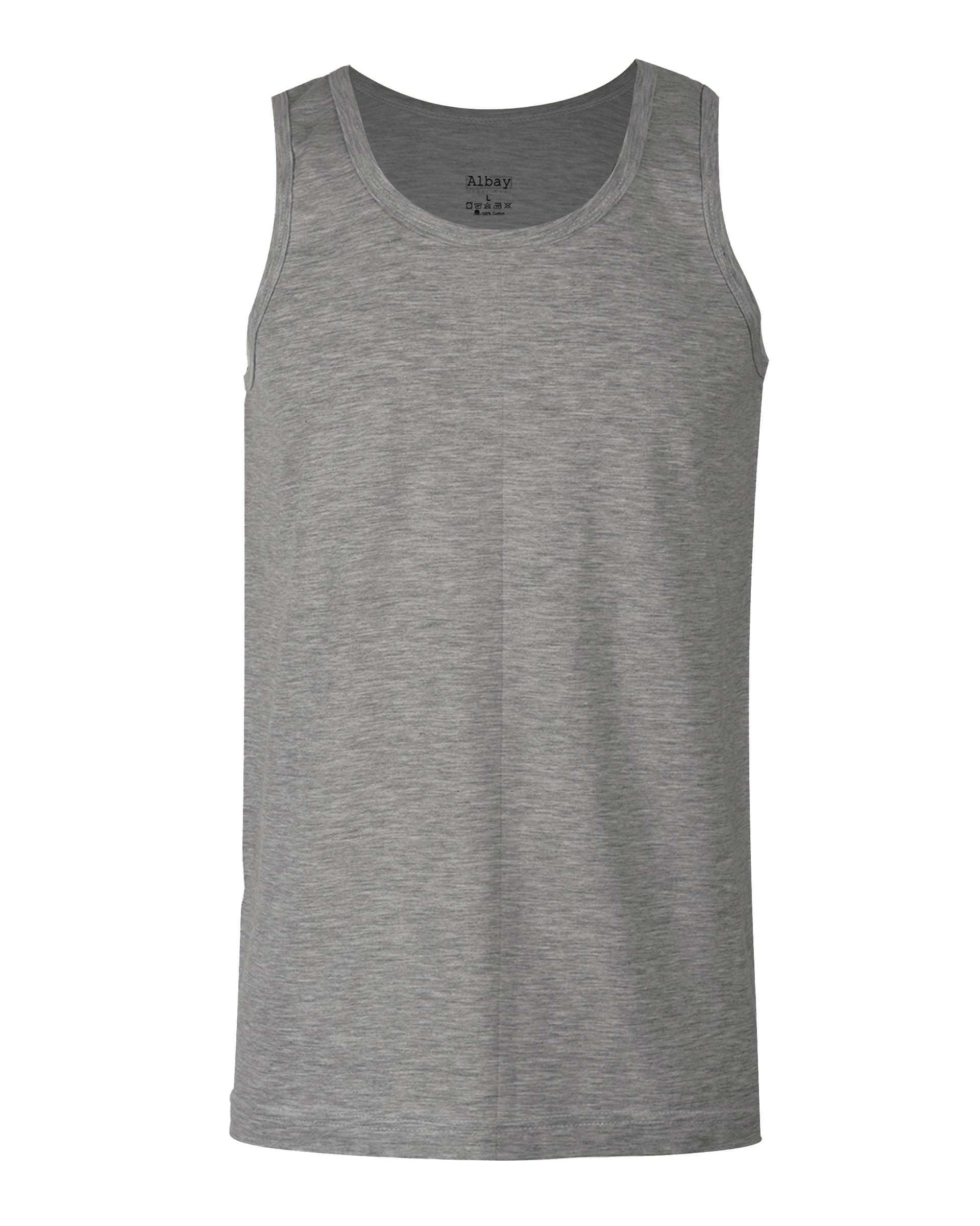 زیرپوش مردانه نخی یقه گرد طوسی تیره آلبی Albay کد 115