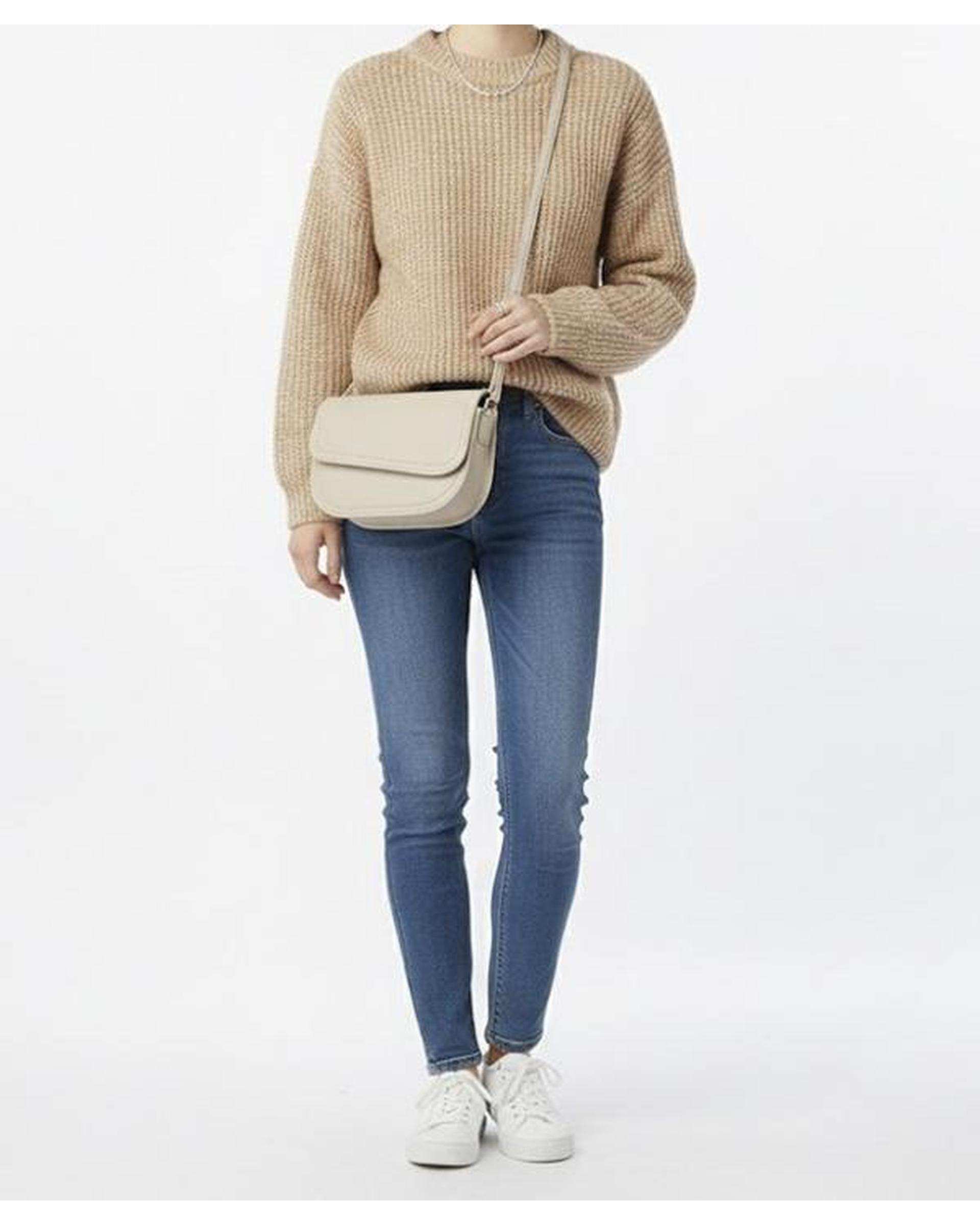 کیف دوشی زنانه کرم بیسراک Bisrak مدل SL-117295