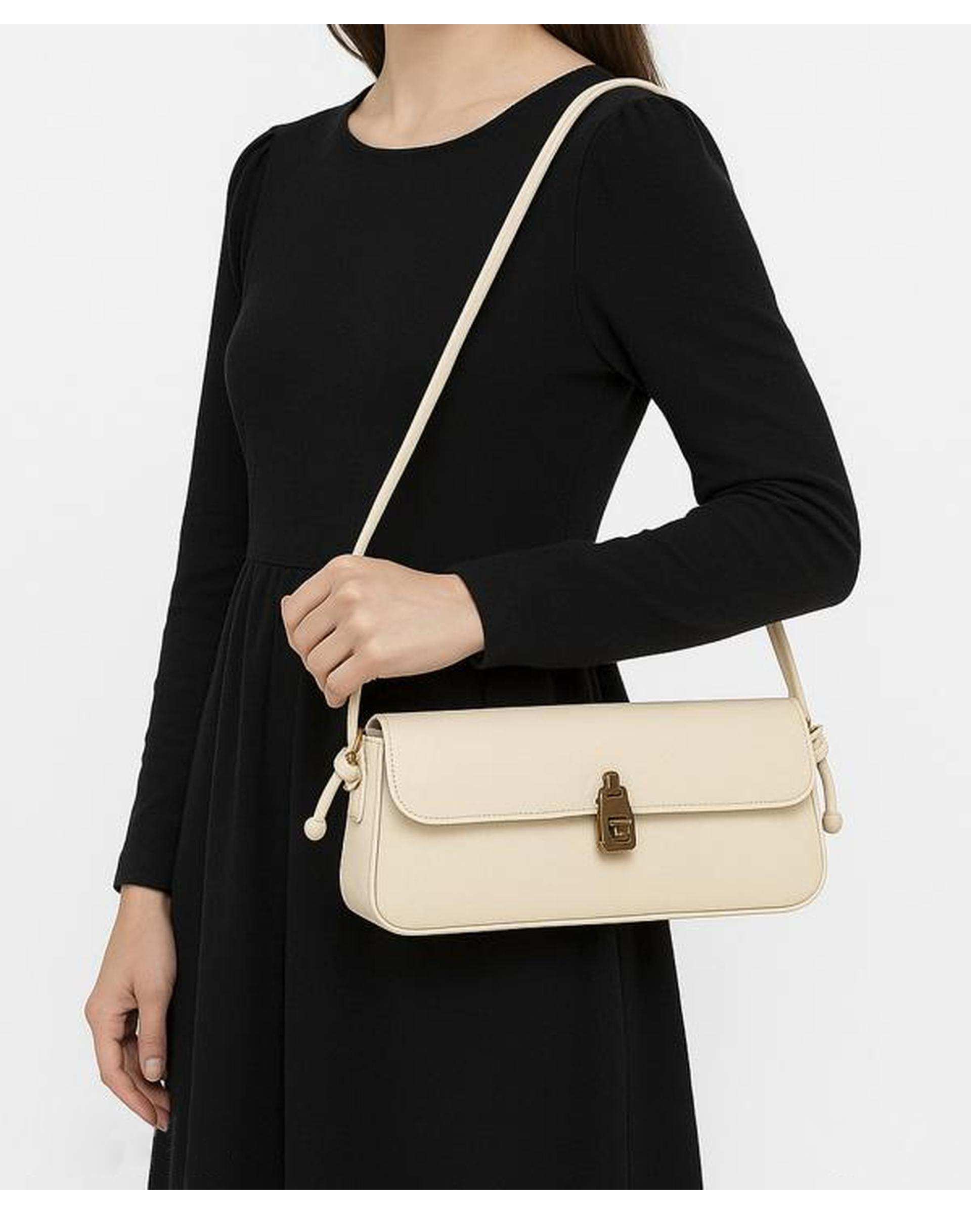 کیف دوشی زنانه کرم بیسراک Bisrak مدل SL-117622