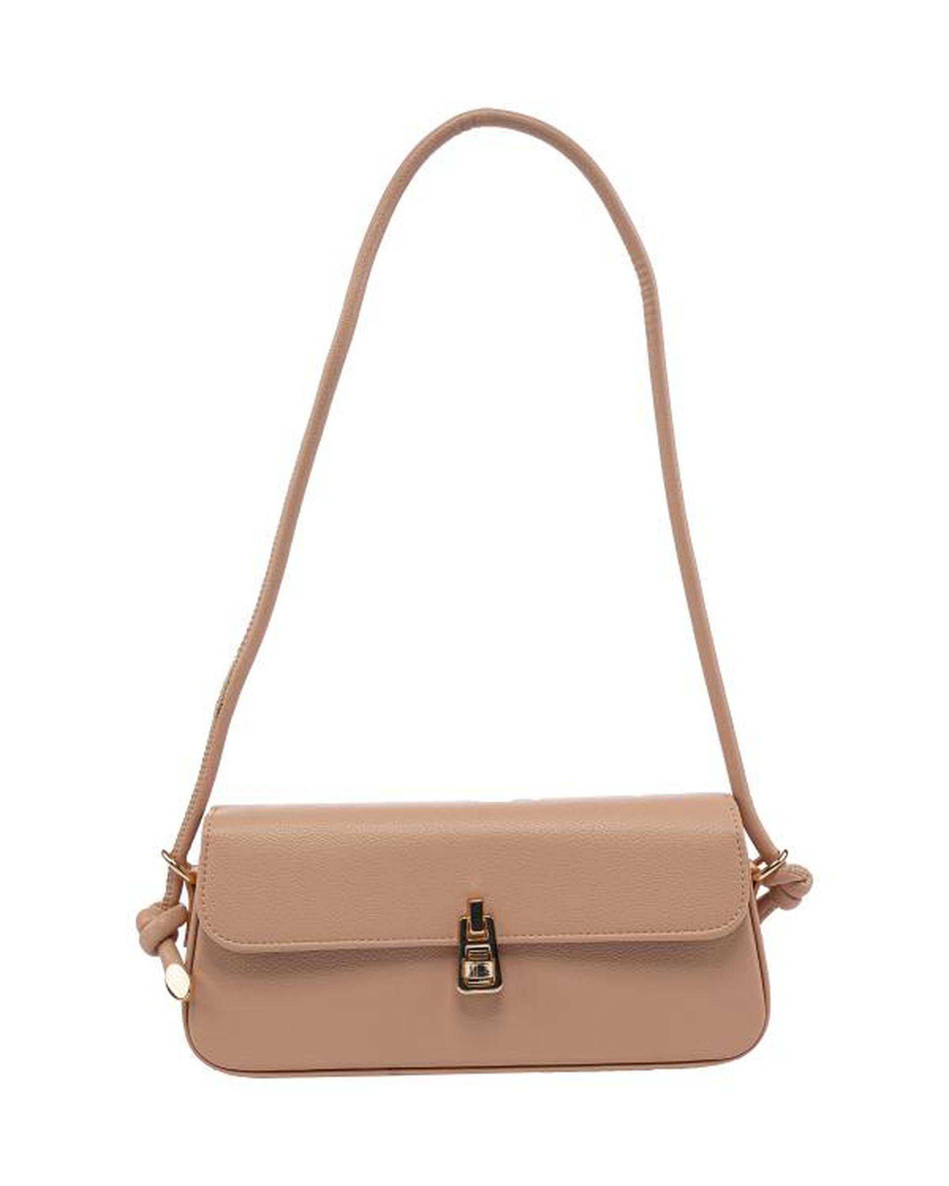 کیف دوشی زنانه کرم تیره بیسراک Bisrak مدل SL-117622