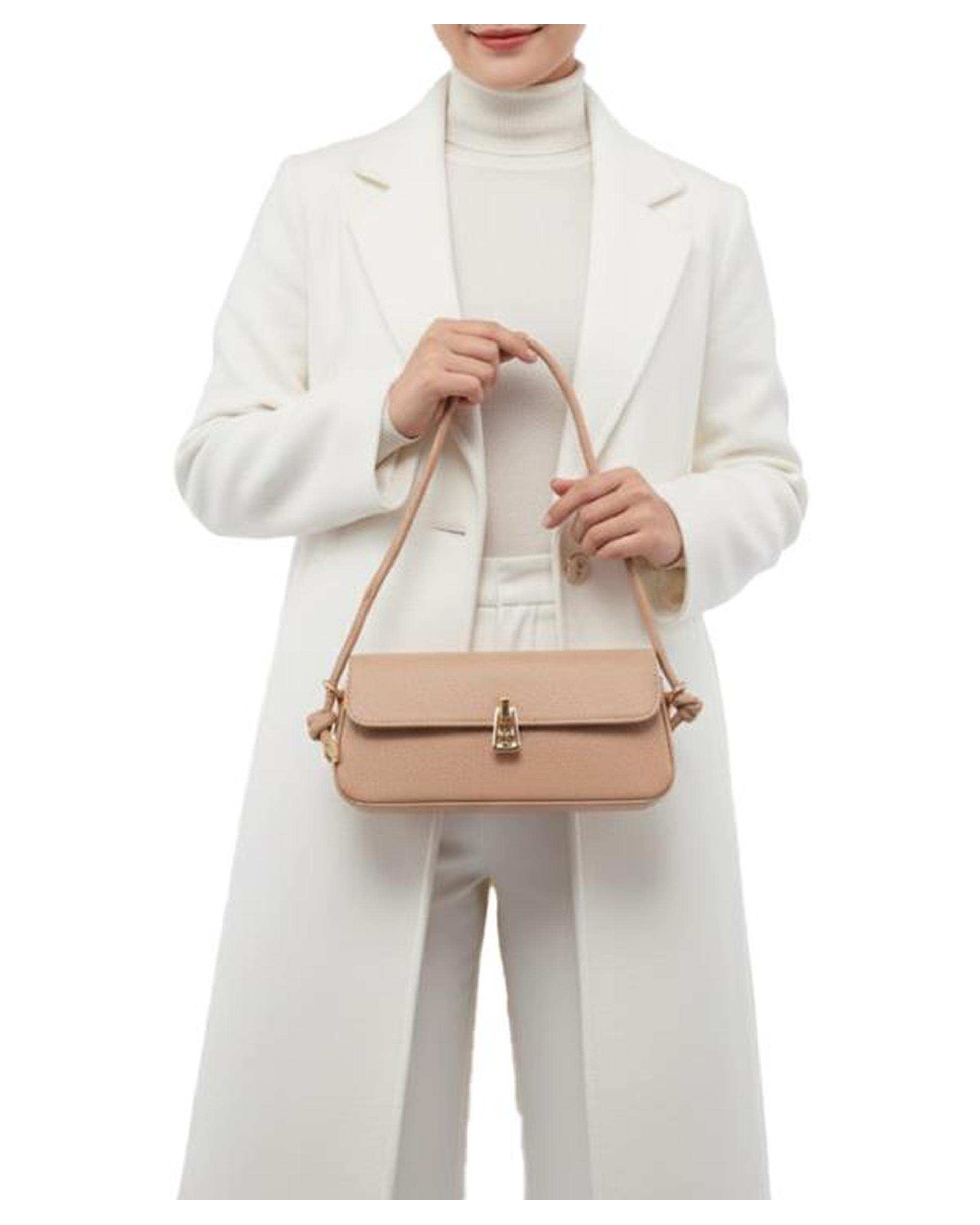 کیف دوشی زنانه کرم تیره بیسراک Bisrak مدل SL-117622