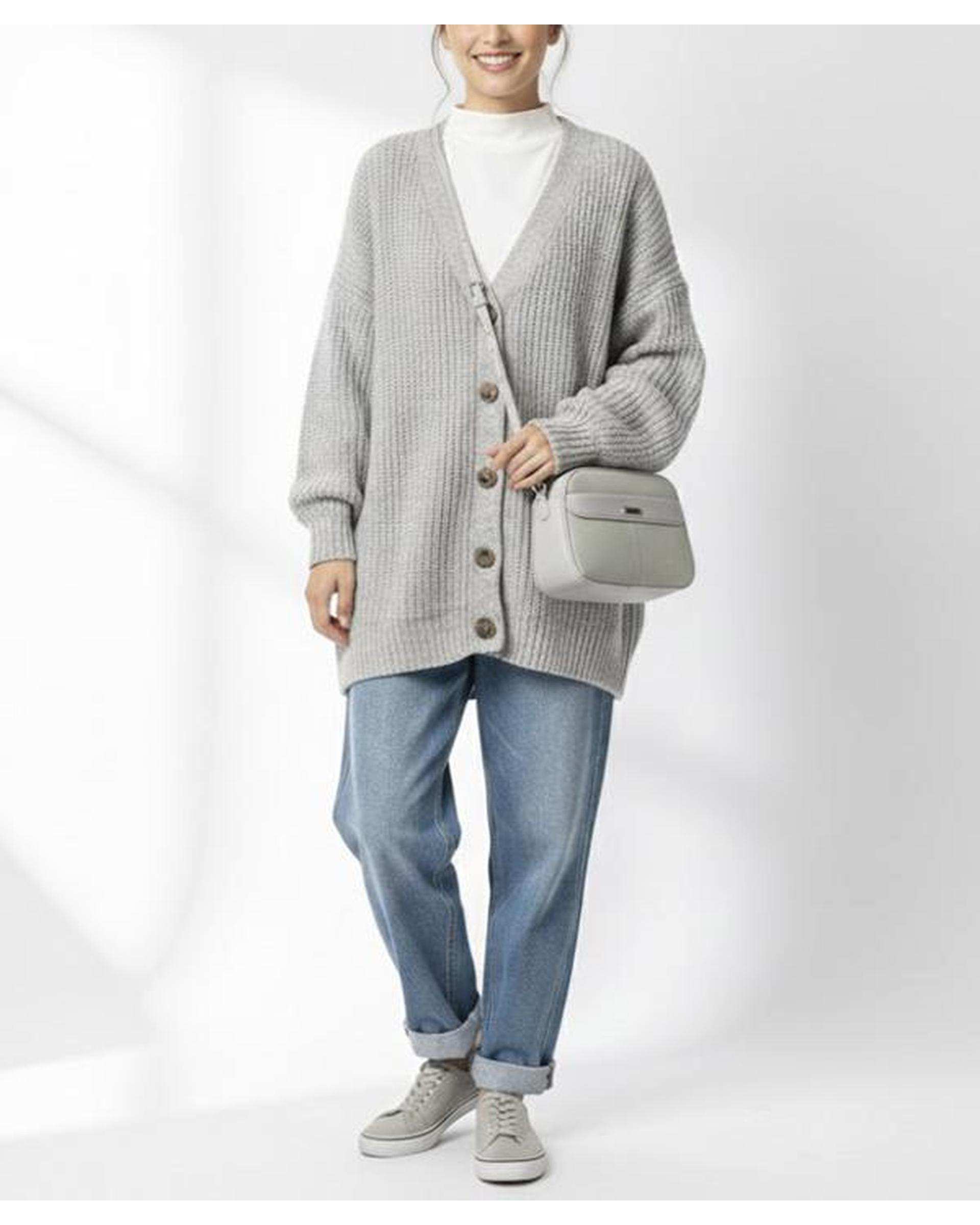 کیف دوشی زنانه طوسی روشن بیسراک Bisrak مدل SL-117709