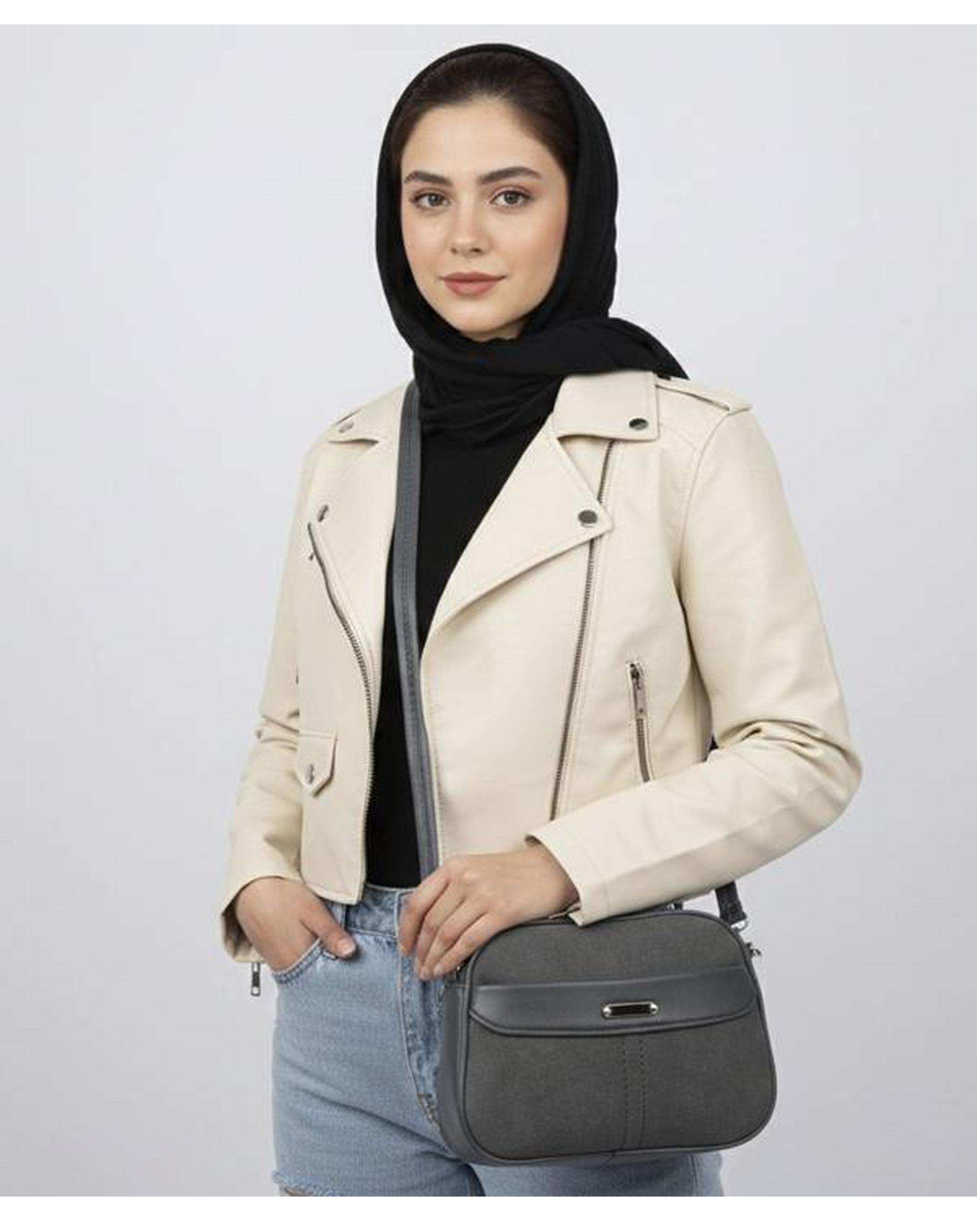 کیف دوشی زنانه طوسی تیره بیسراک Bisrak مدل SL-117709