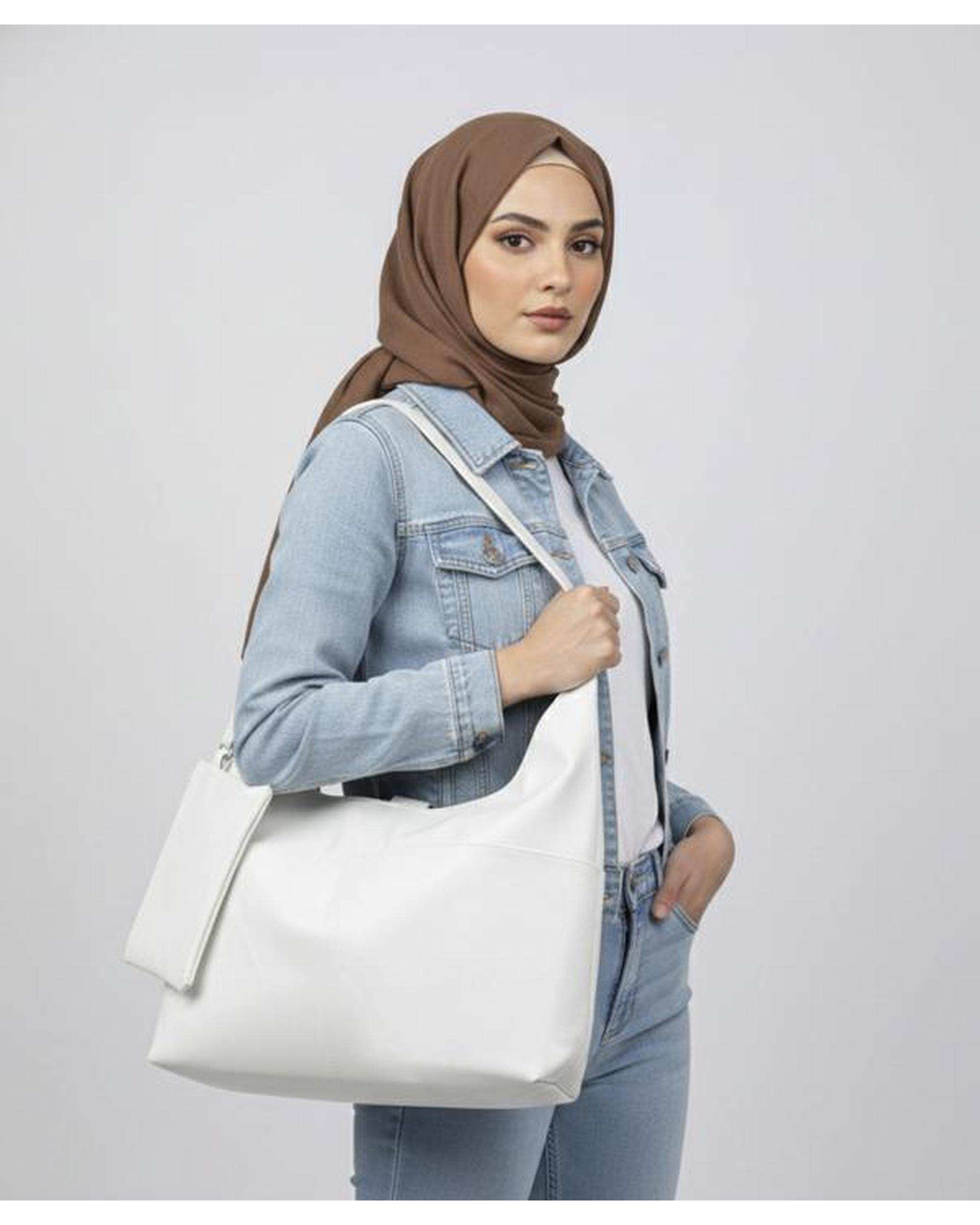 کیف دوشی زنانه سفید بیسراک Bisrak مدل SL-119072