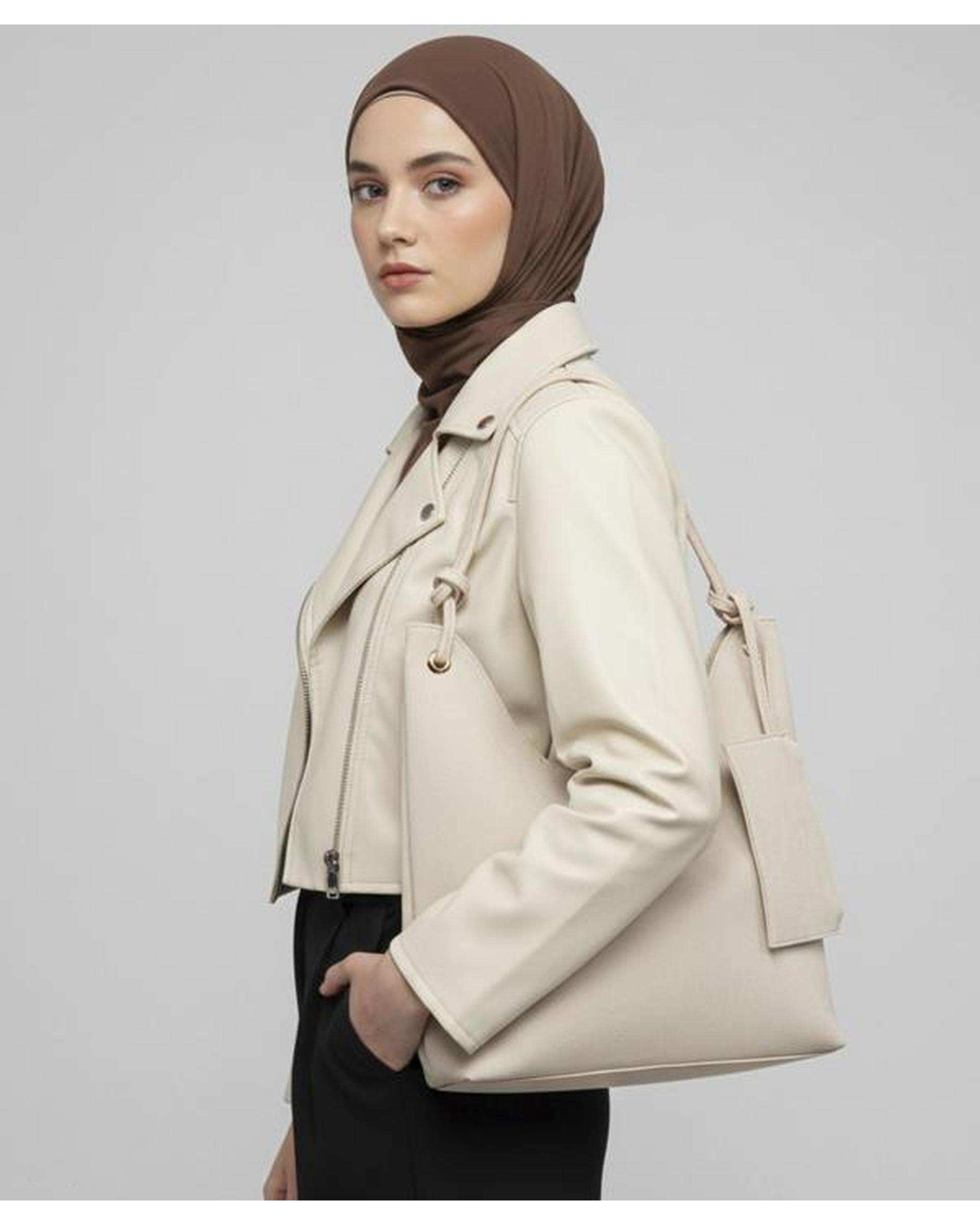 کیف دوشی زنانه کرم بیسراک Bisrak مدل SL-119248