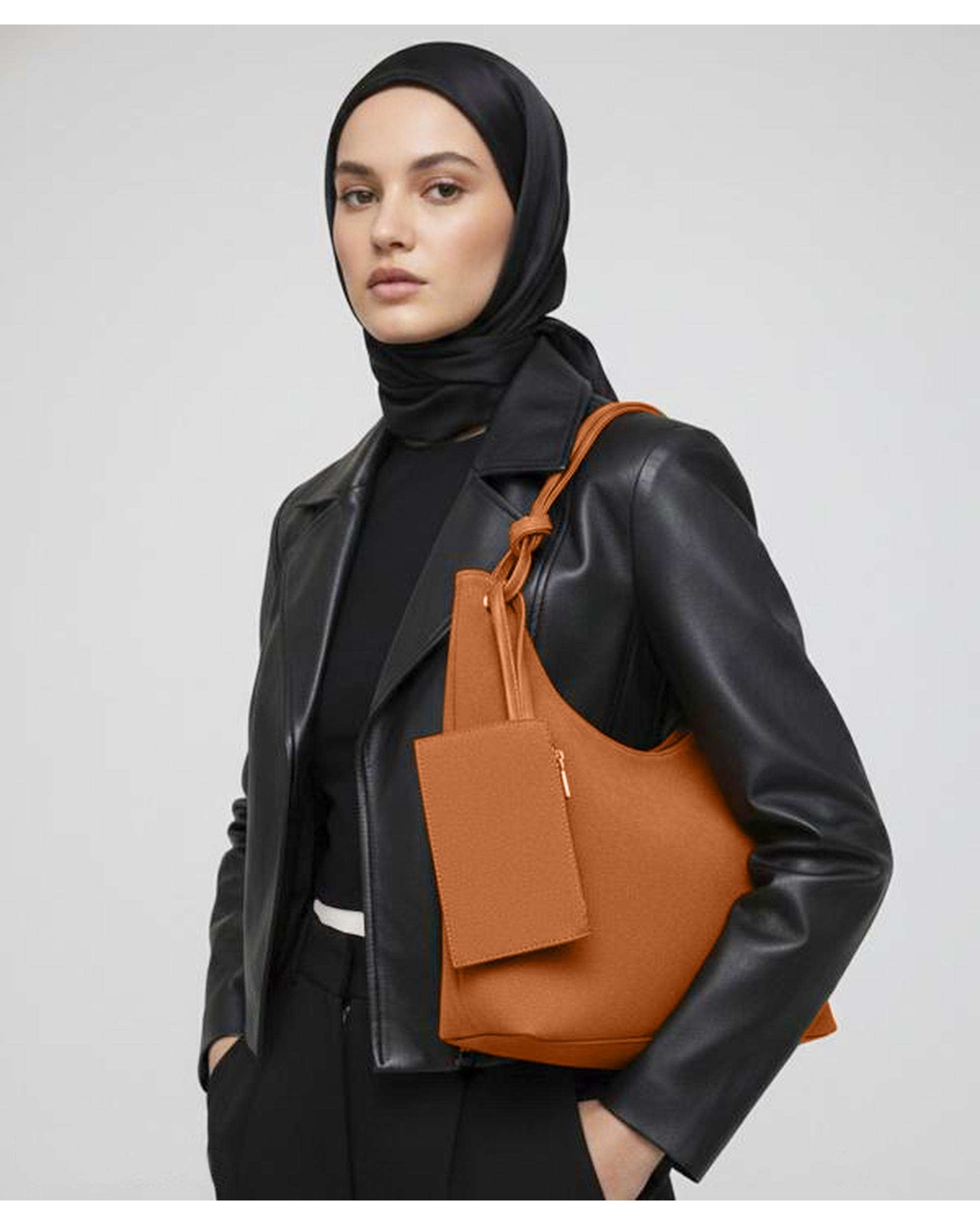 کیف دوشی زنانه عسلی بیسراک Bisrak مدل SL-119248