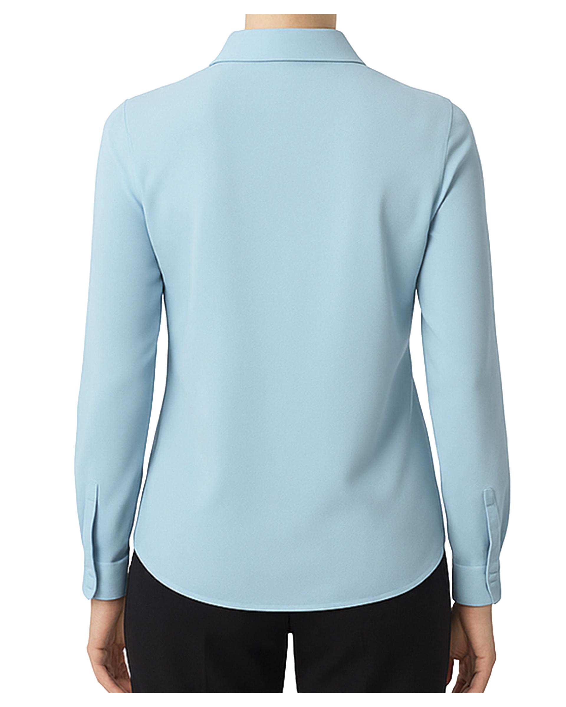 شومیز زنانه یقه شکاری آبی تولیکا Tulika کد 33105