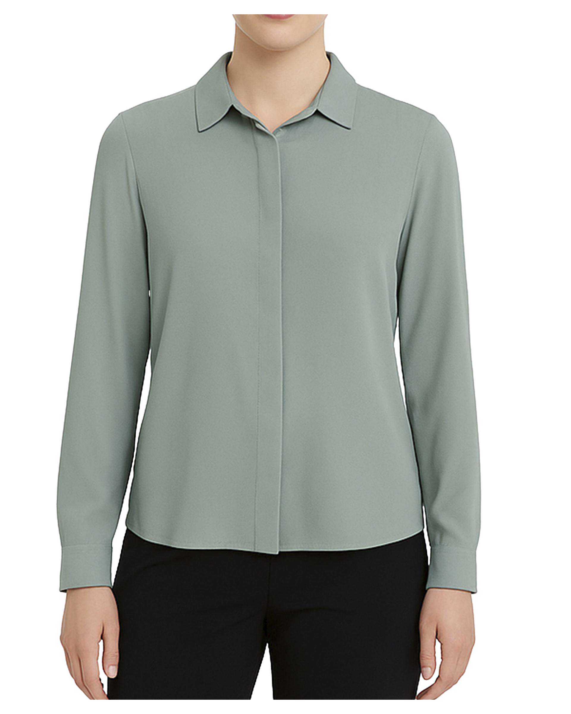 شومیز زنانه یقه شکاری سبز تولیکا Tulika کد 33105