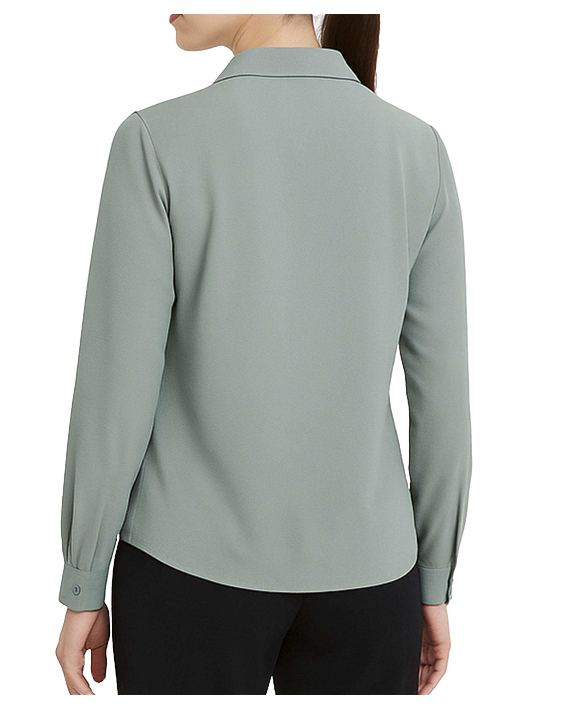 شومیز زنانه یقه شکاری سبز تولیکا Tulika کد 33105