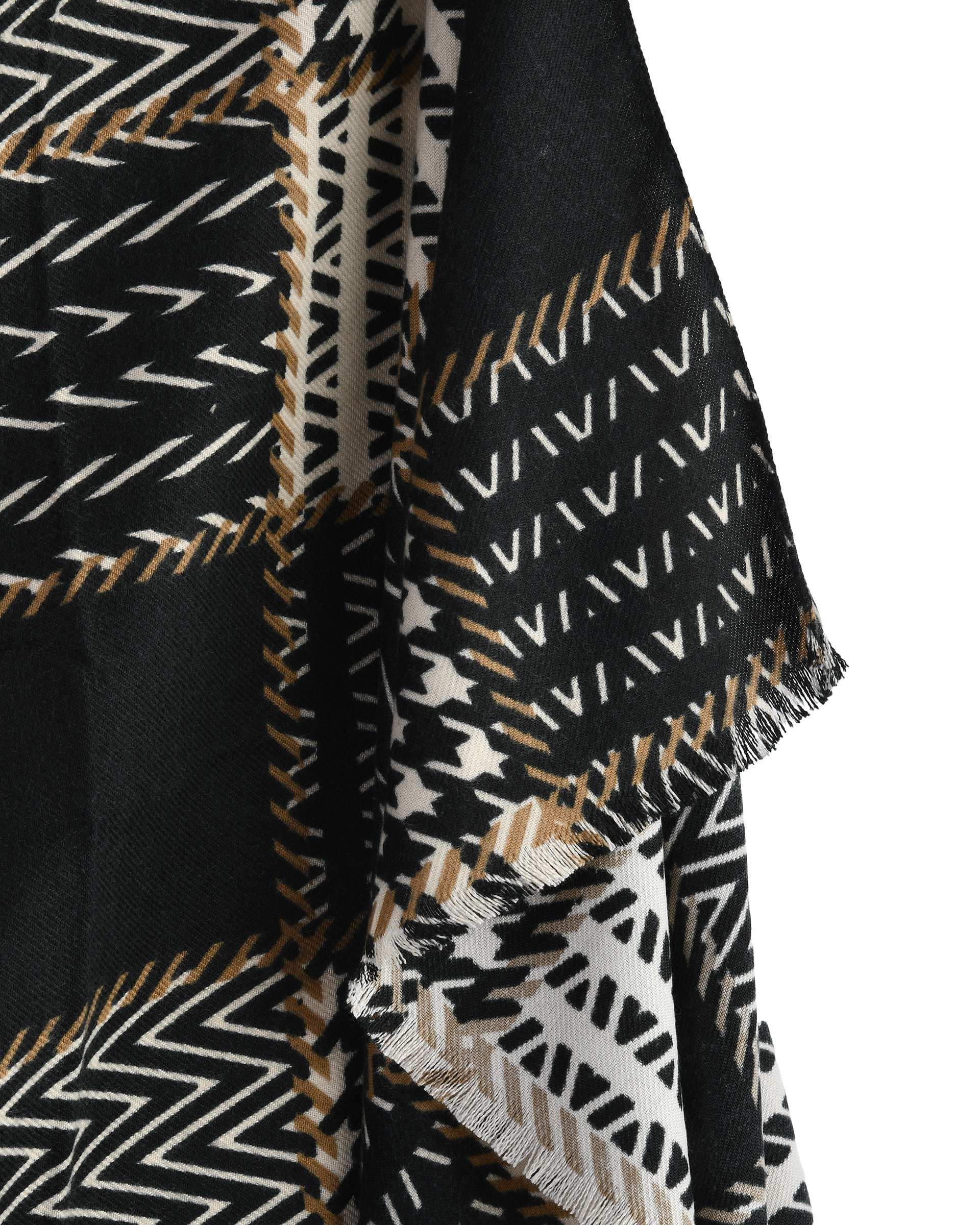 شال زنانه موهر مشکی کرم جی دو Gido طرح پیچازی