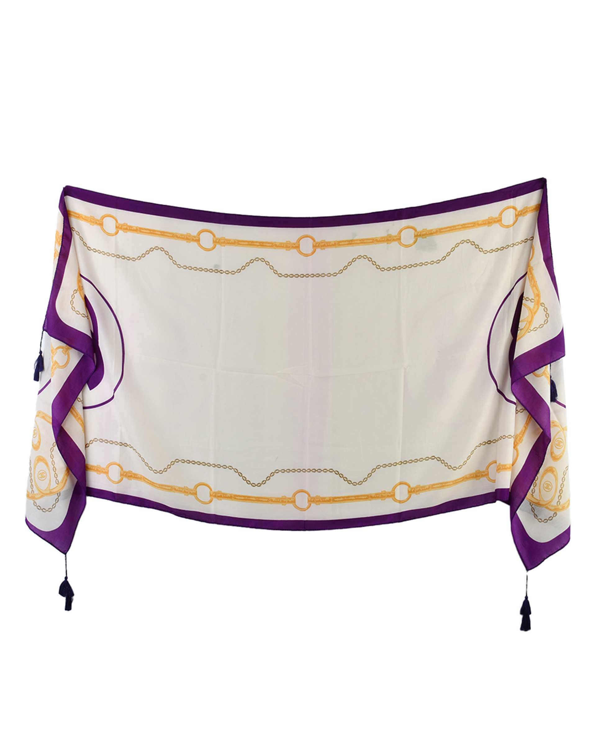 شال زنانه نخی بنفش سفید آماهی Amahi کد AA502