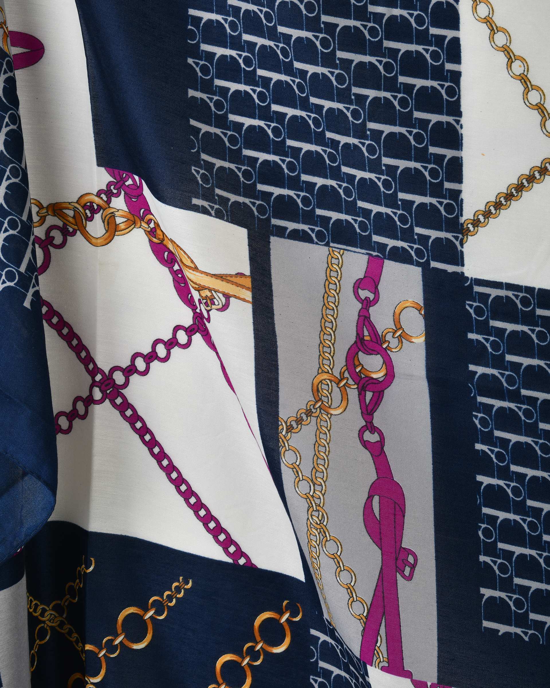 شال زنانه نخی سرمه ای جی دو Gido طرح هرمس