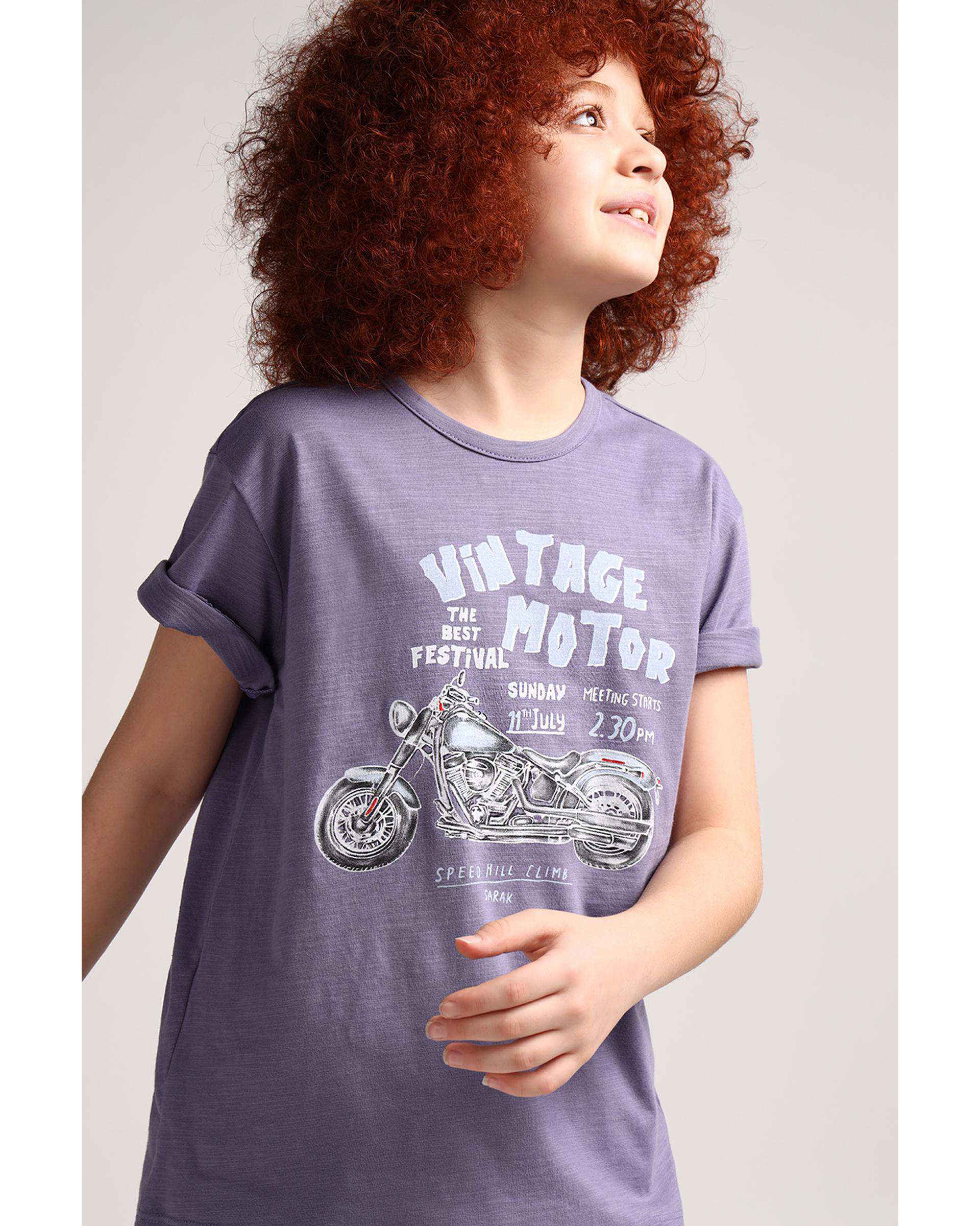 تی شرت پسرانه بنفش سارک Sarak مدل 3778