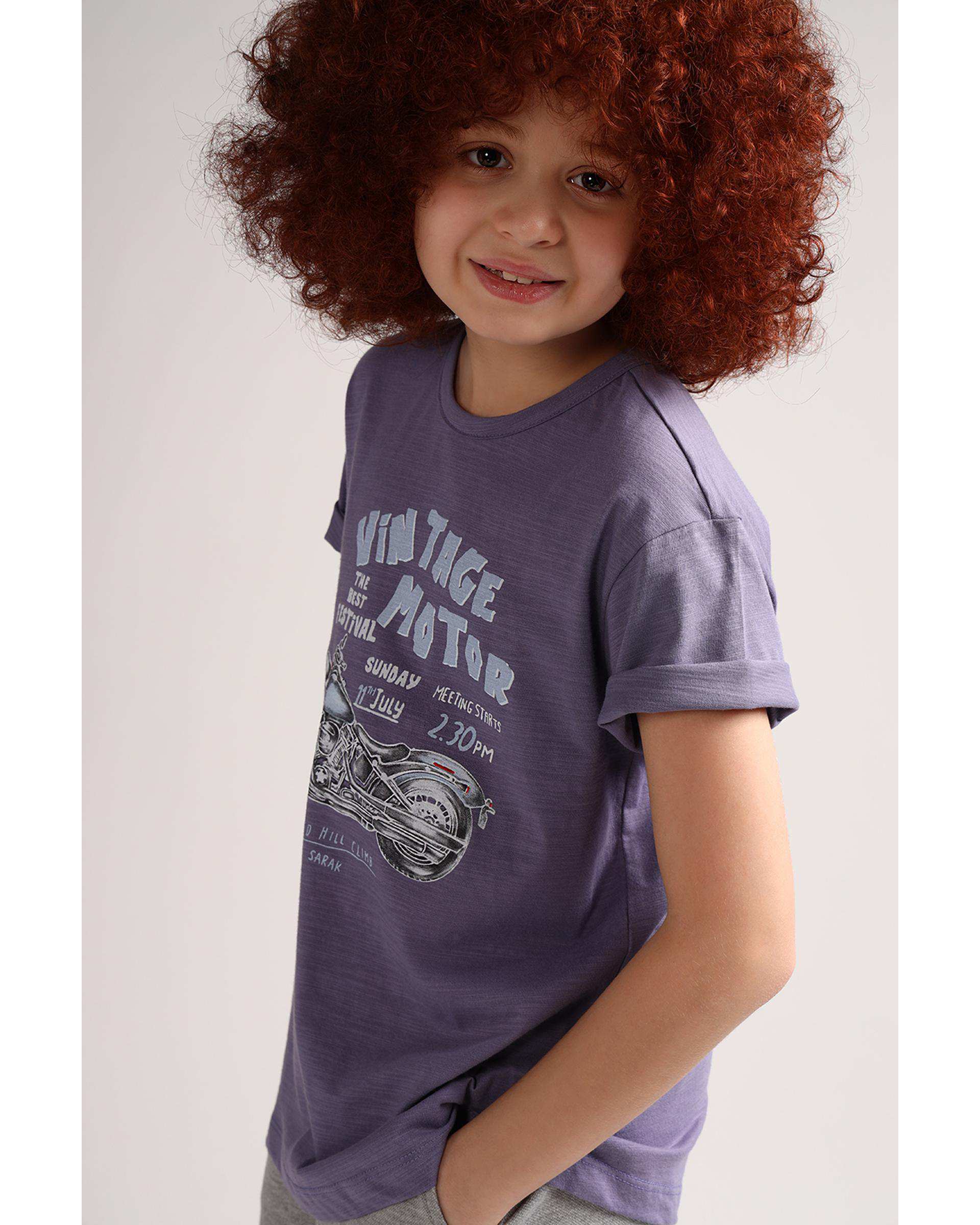 تی شرت پسرانه بنفش سارک Sarak مدل 3778