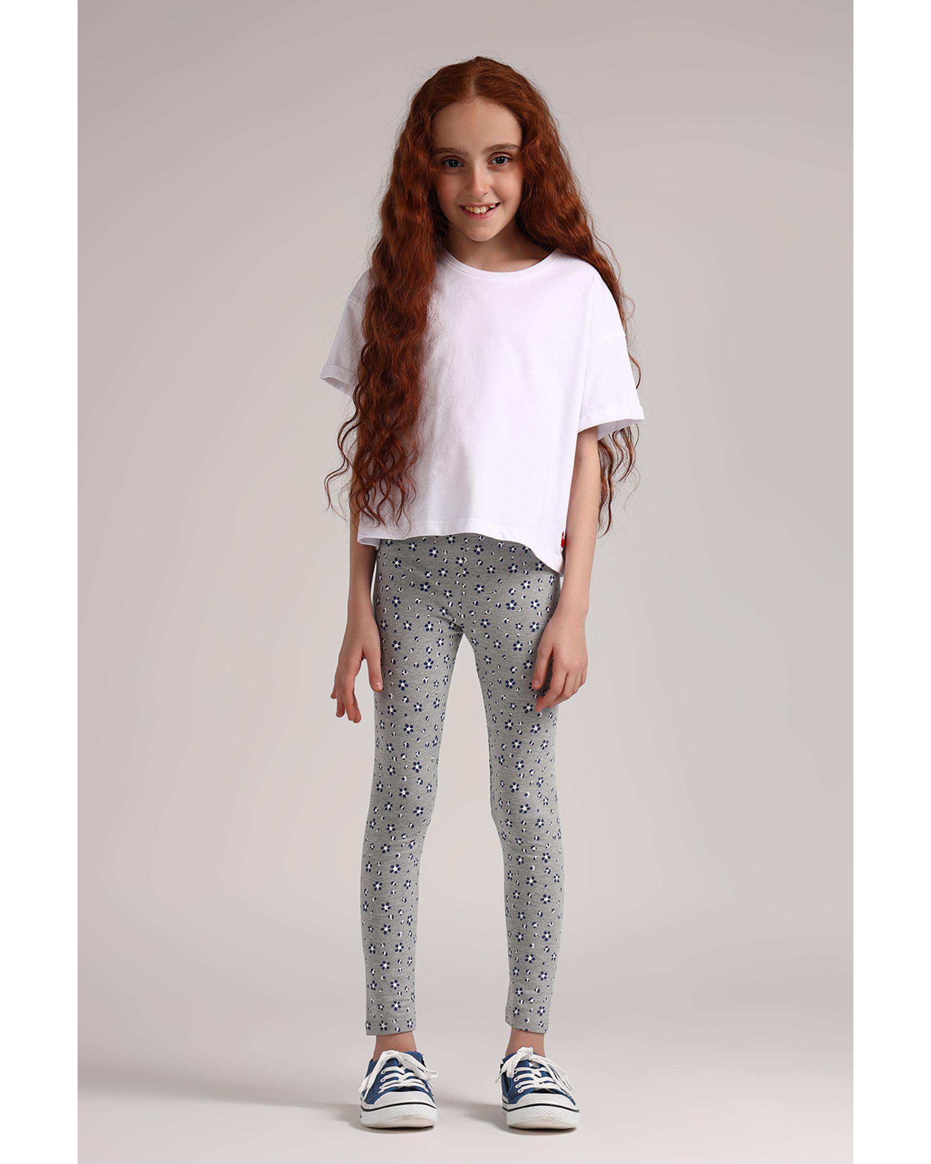 لگینگ دخترانه طوسی ملانژ سارک Sarak مدل 3956