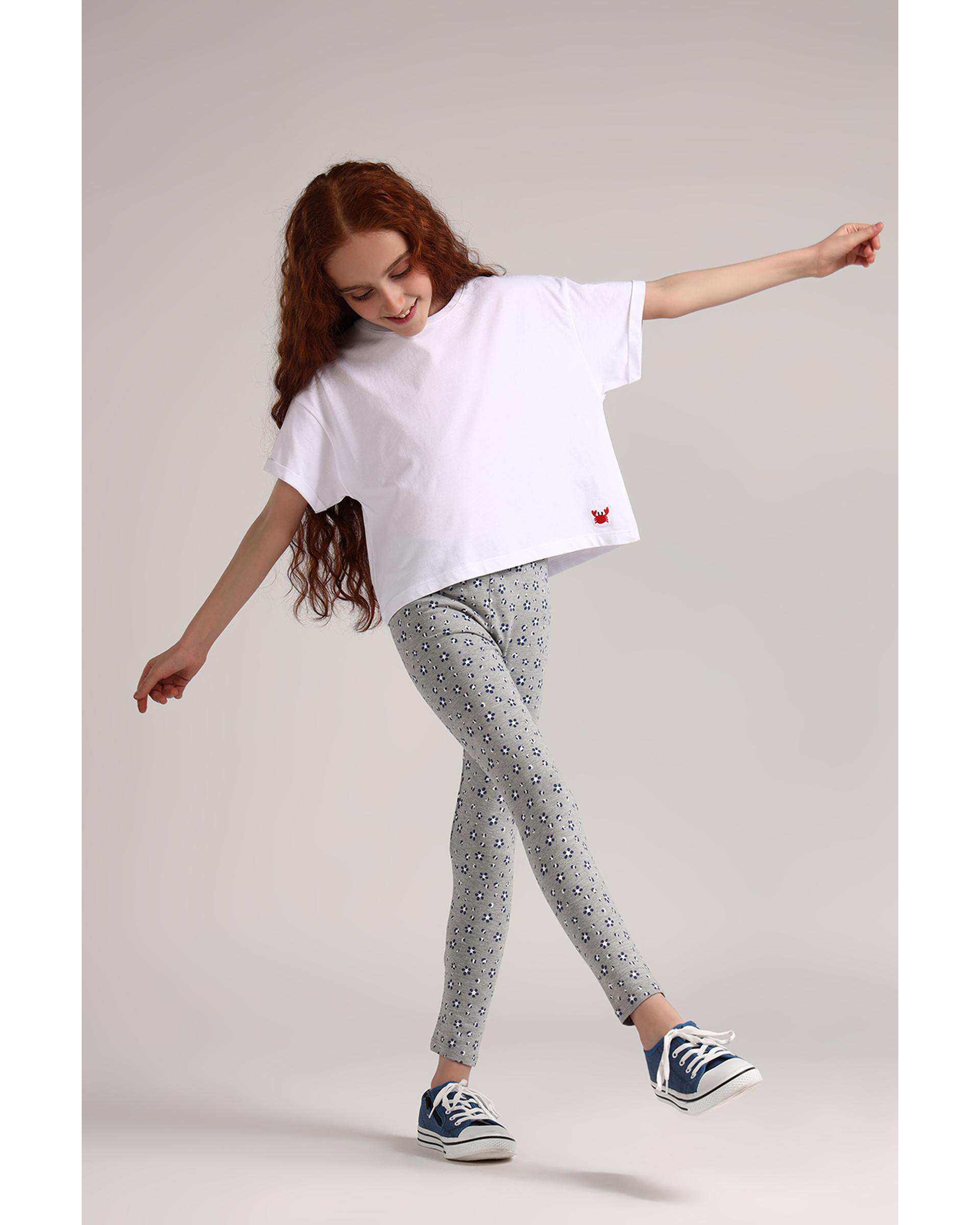 لگینگ دخترانه طوسی ملانژ سارک Sarak مدل 3956