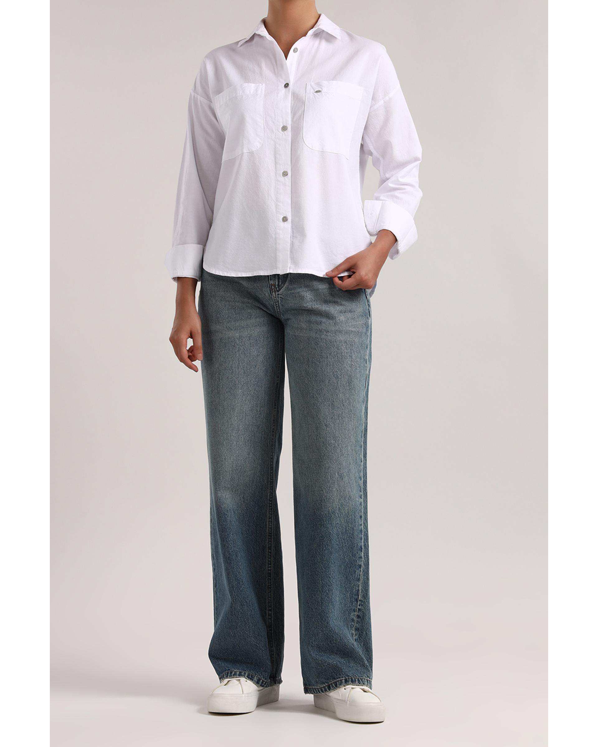 شومیز زنانه سفید سارک Sarak مدل 5013