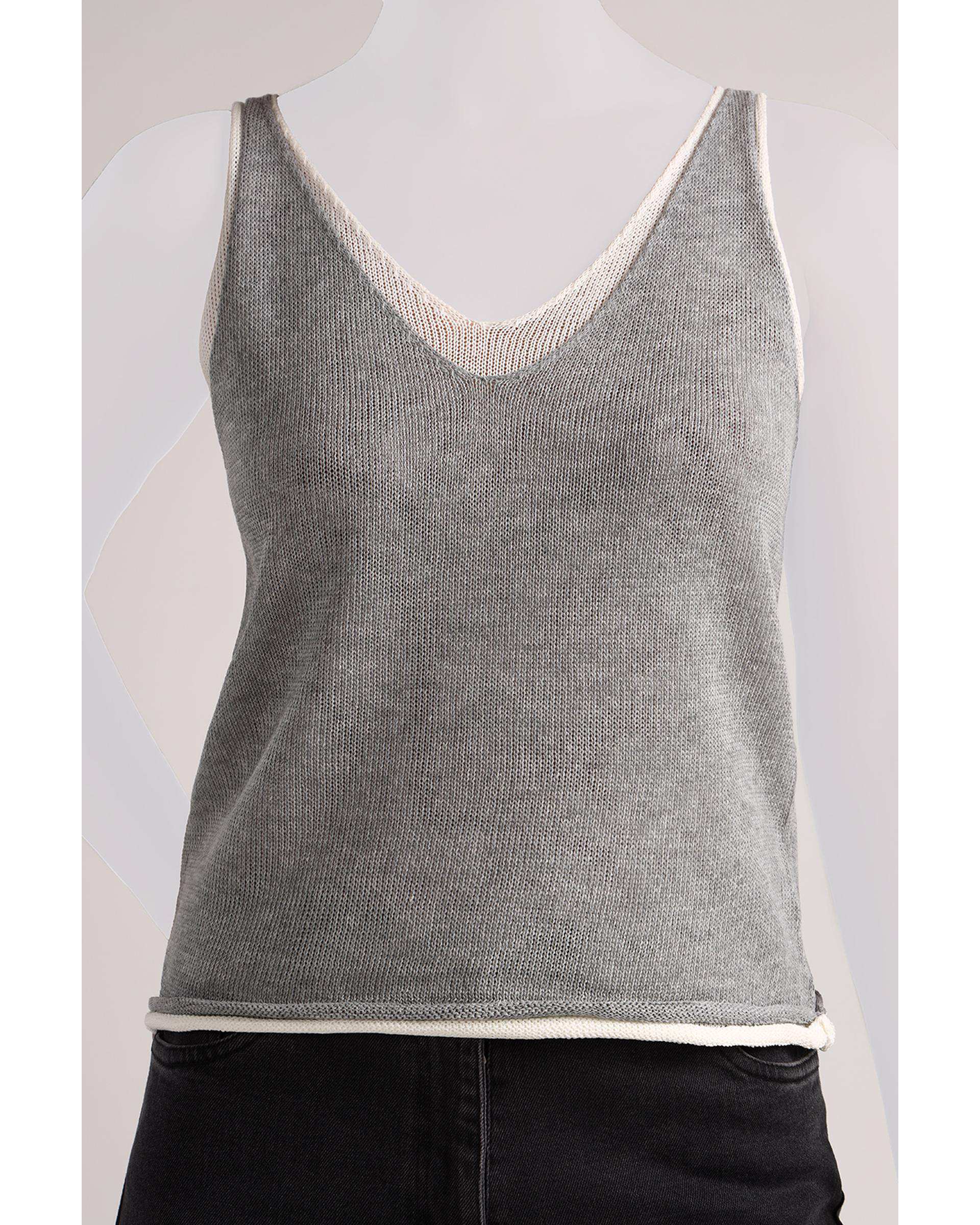 تاپ زنانه یقه هفت طوسی سارک Sarak مدل 5134