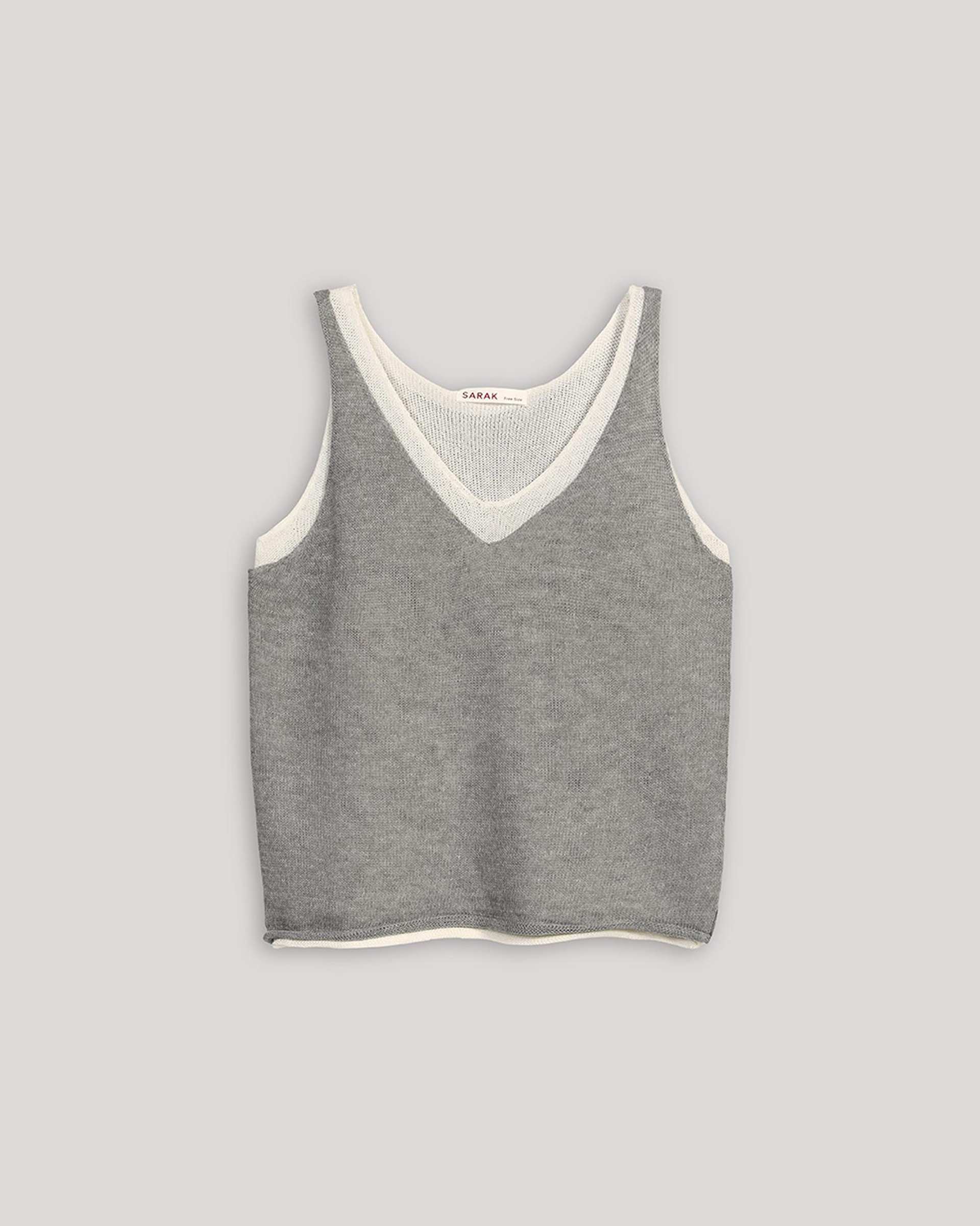 تاپ زنانه یقه هفت طوسی سارک Sarak مدل 5134