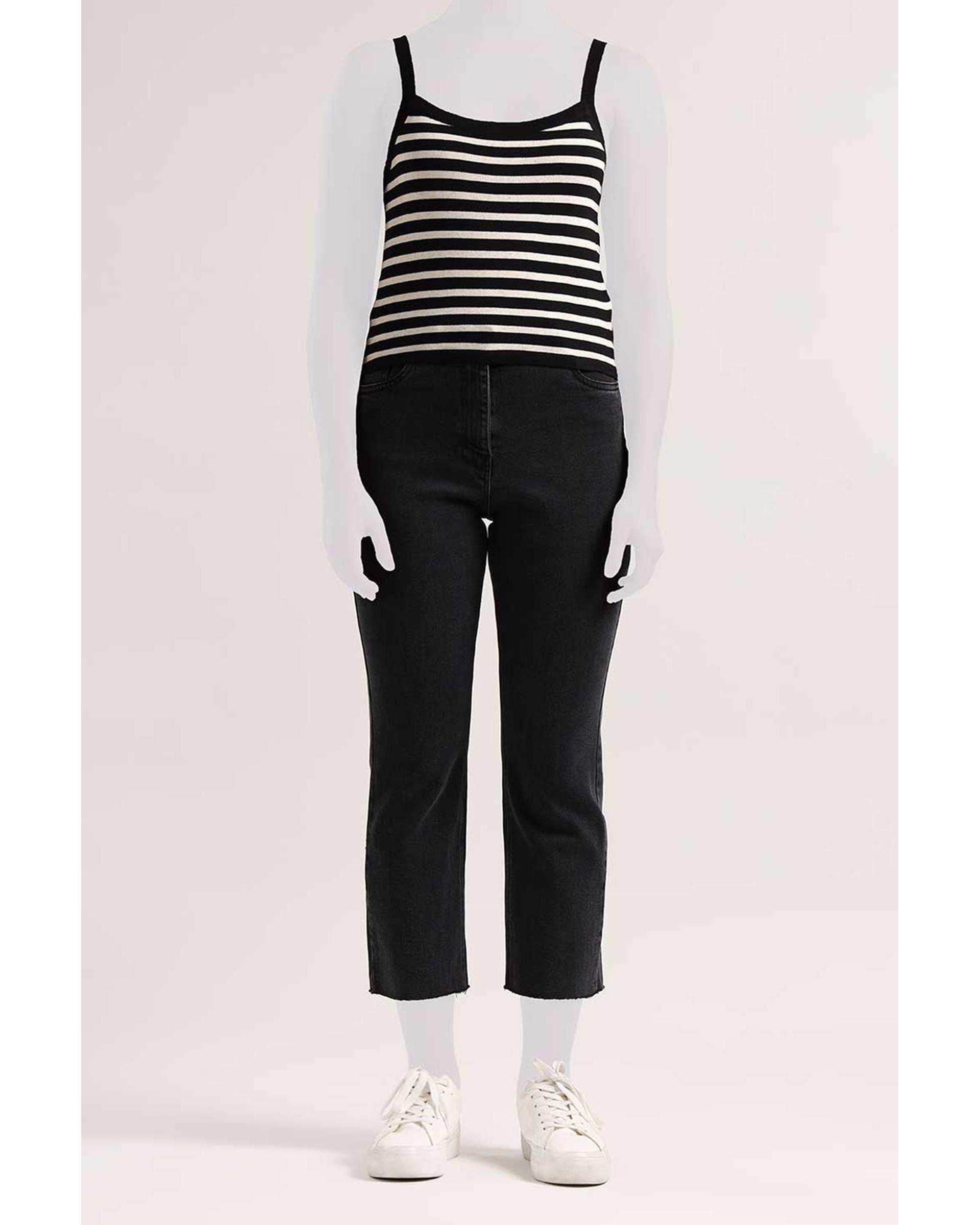 تاپ بندی زنانه راه راه مشکی سارک Sarak مدل 5140