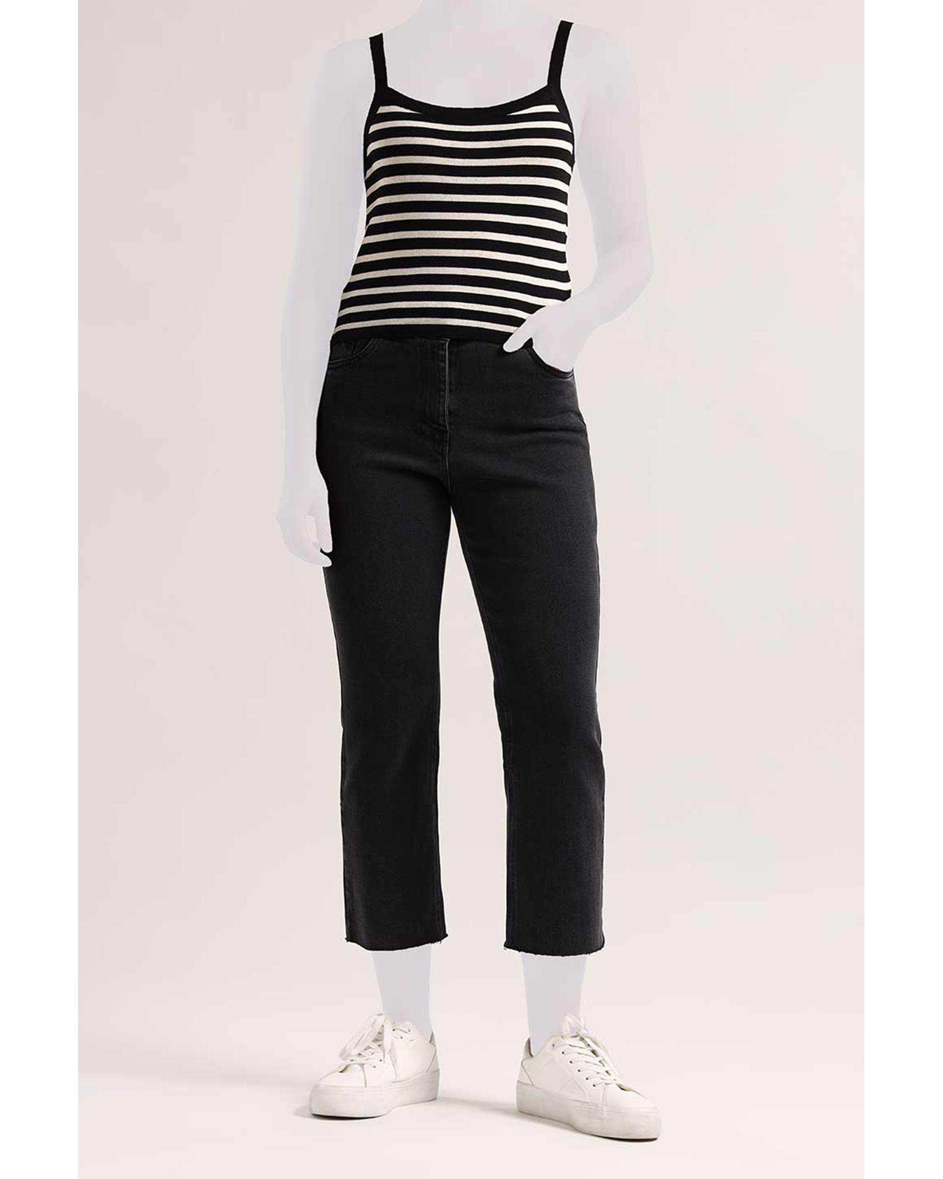 تاپ بندی زنانه راه راه مشکی سارک Sarak مدل 5140