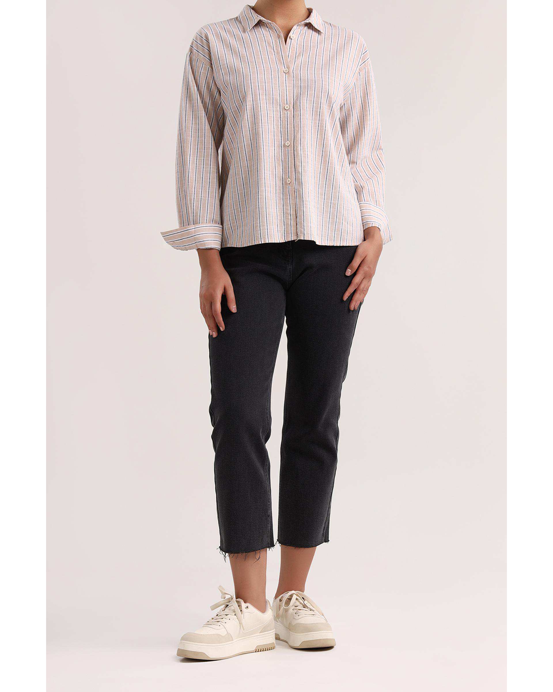 شومیز زنانه راه راه سارک Sarak مدل 4517