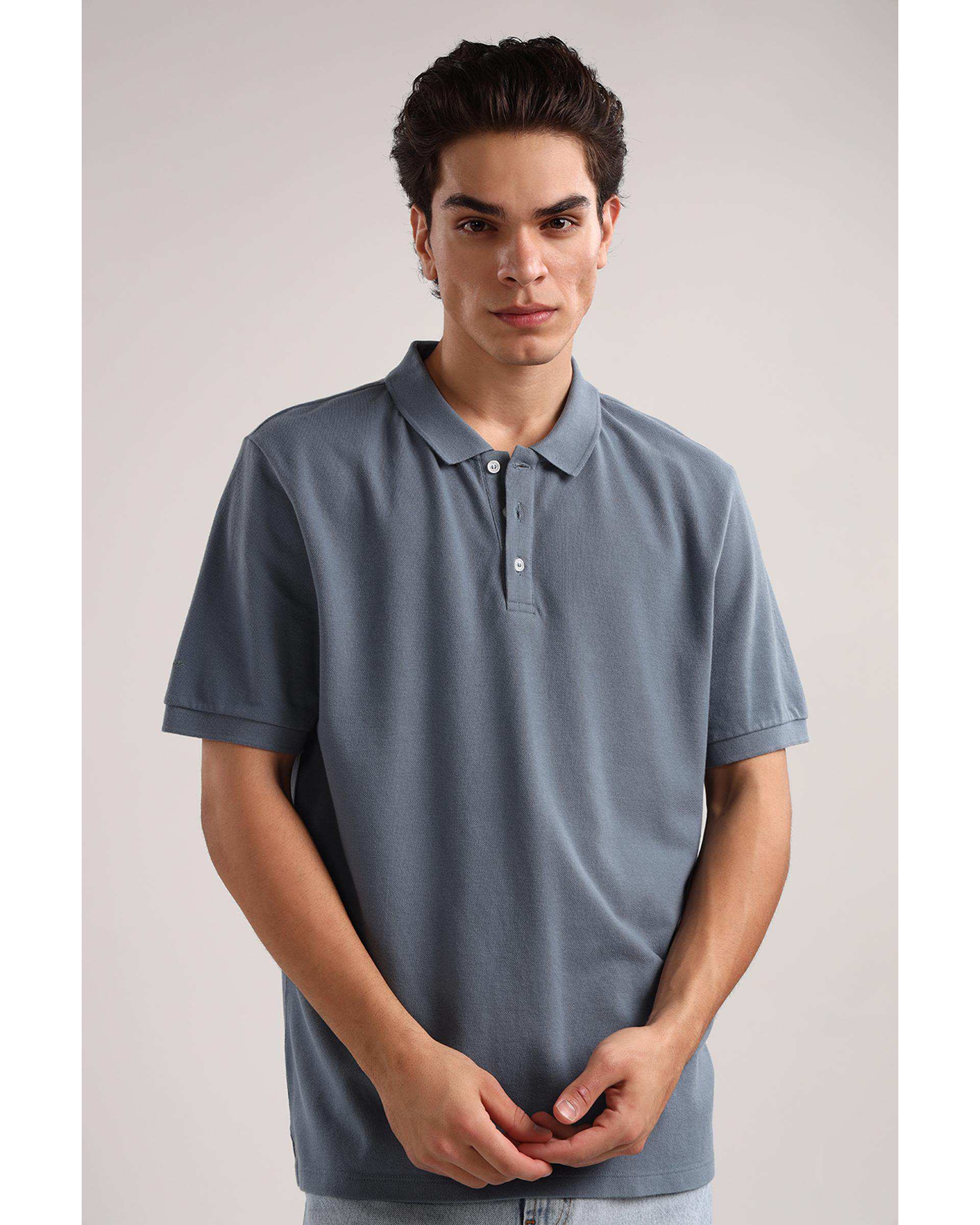 پولوشرت مردانه اسپرت آبی طوسی سارک Sarak مدل 4834