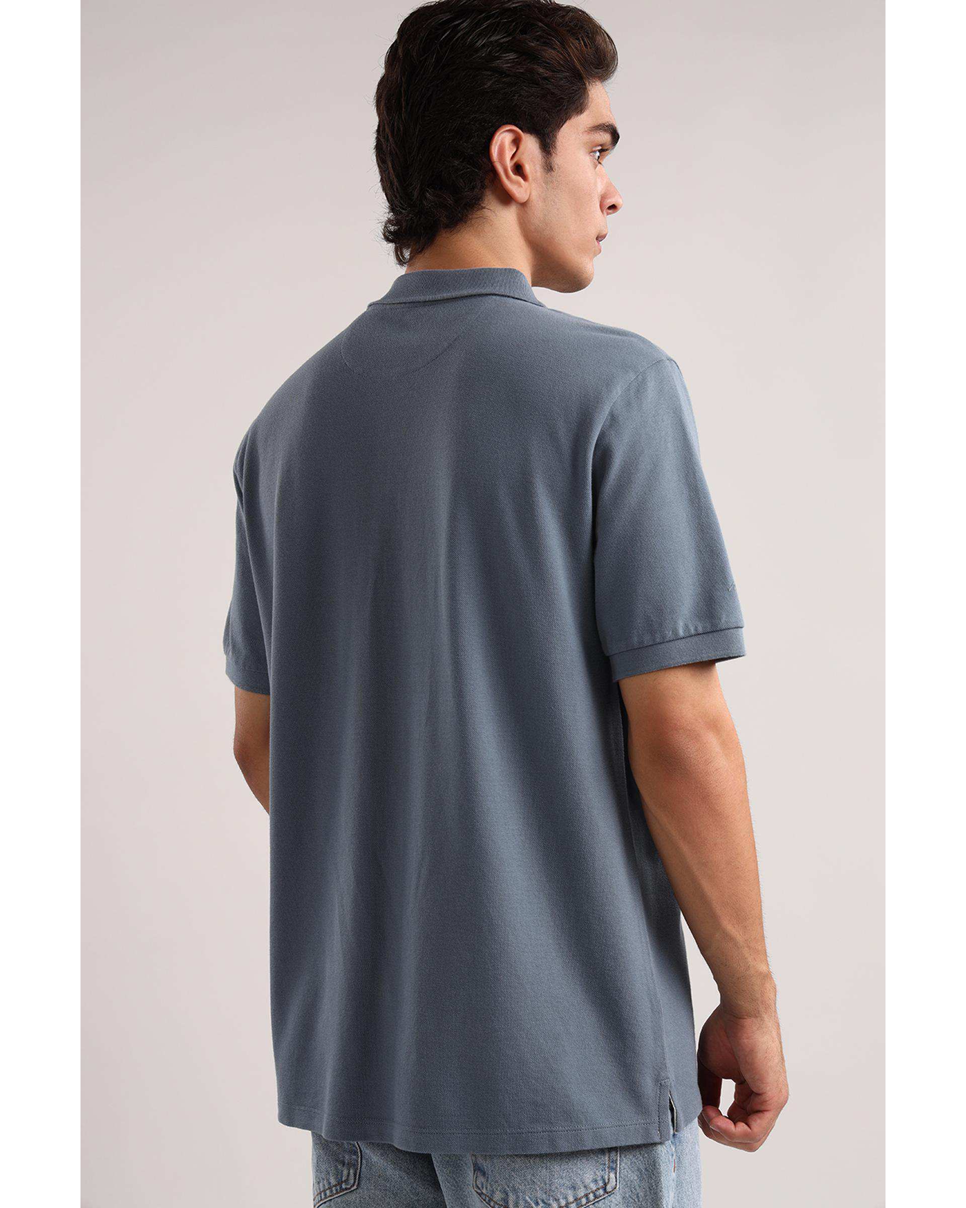 پولوشرت مردانه اسپرت آبی طوسی سارک Sarak مدل 4834