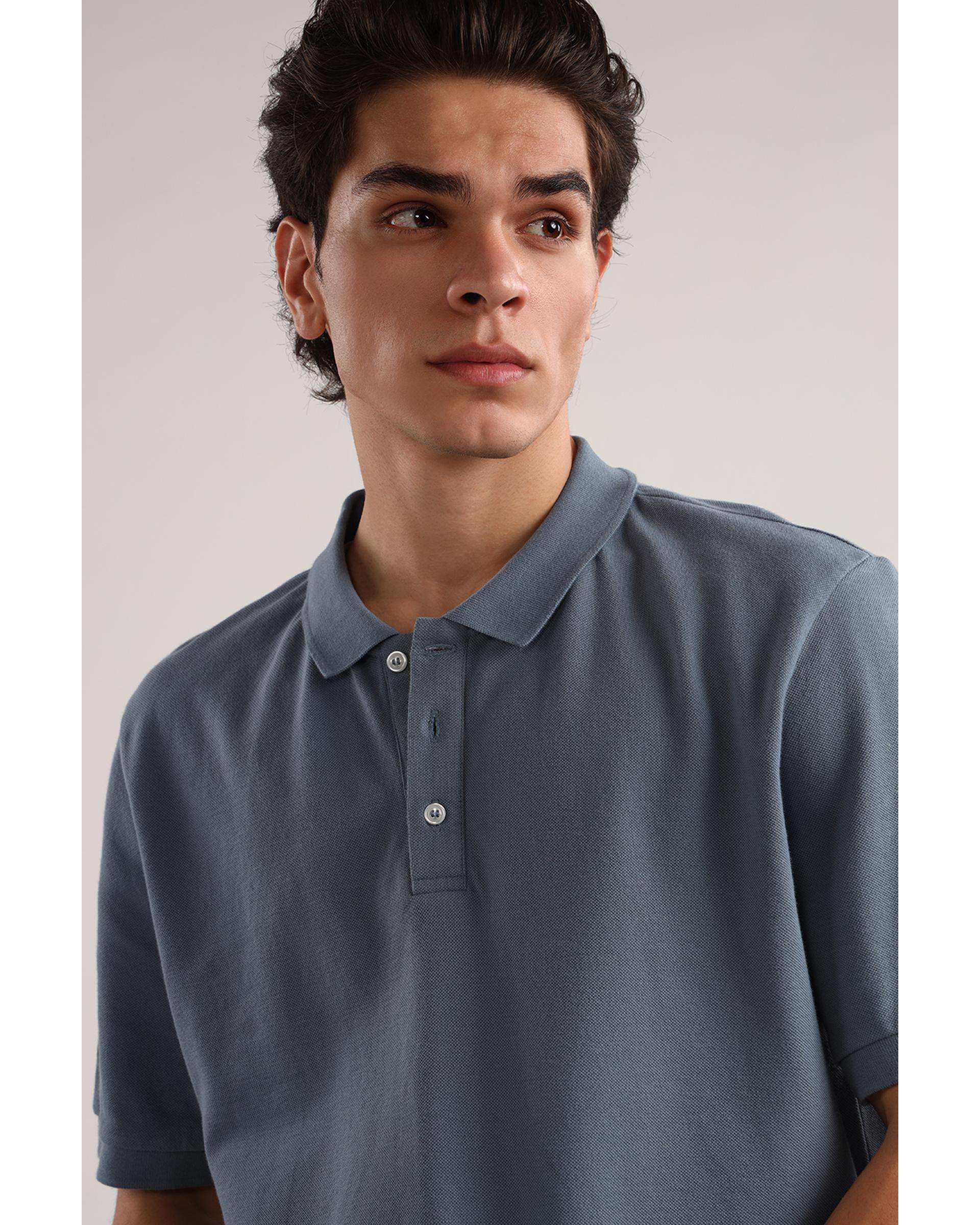 پولوشرت مردانه اسپرت آبی طوسی سارک Sarak مدل 4834