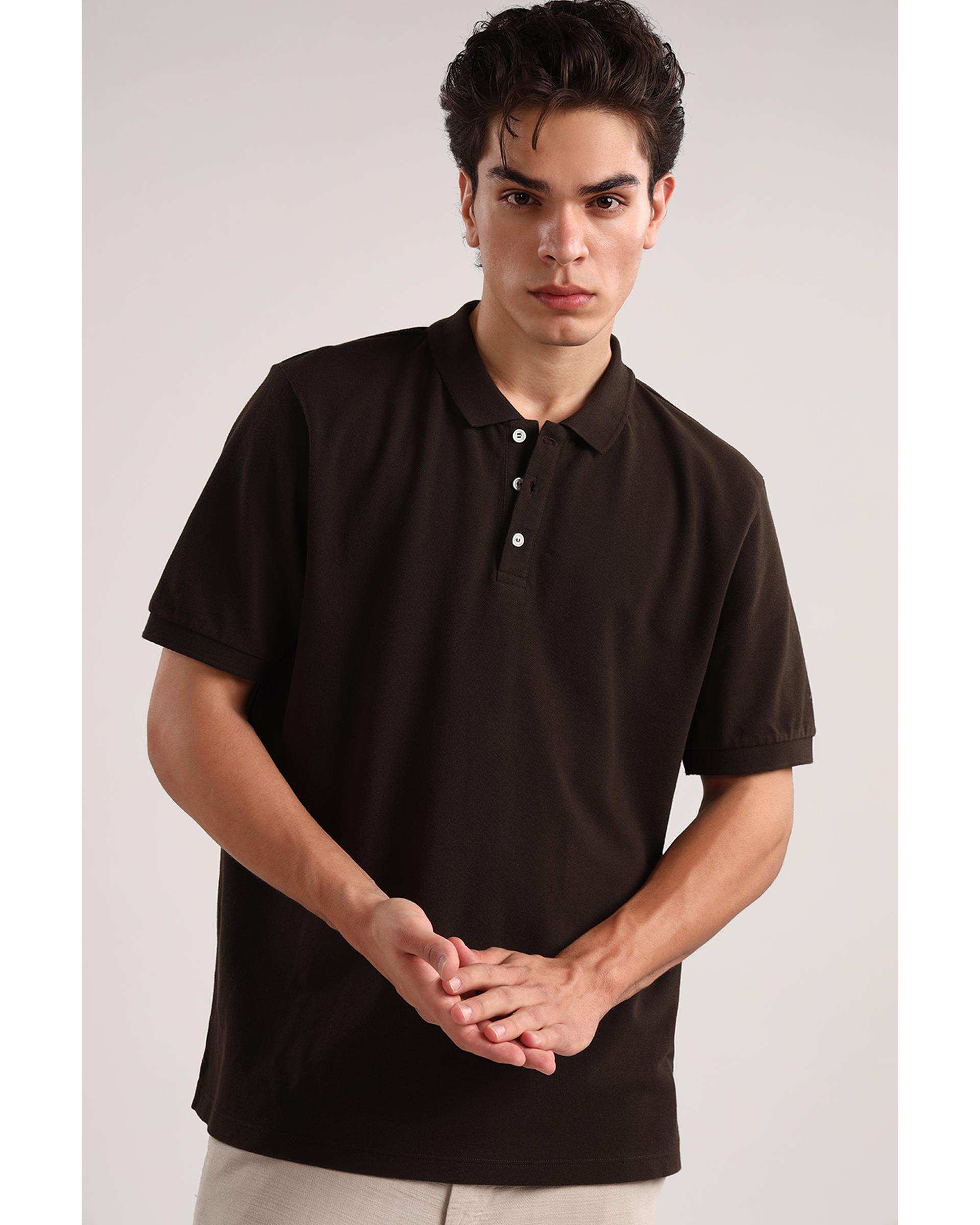 پولوشرت مردانه اسپرت قهوه ای تیره سارک Sarak مدل 4834