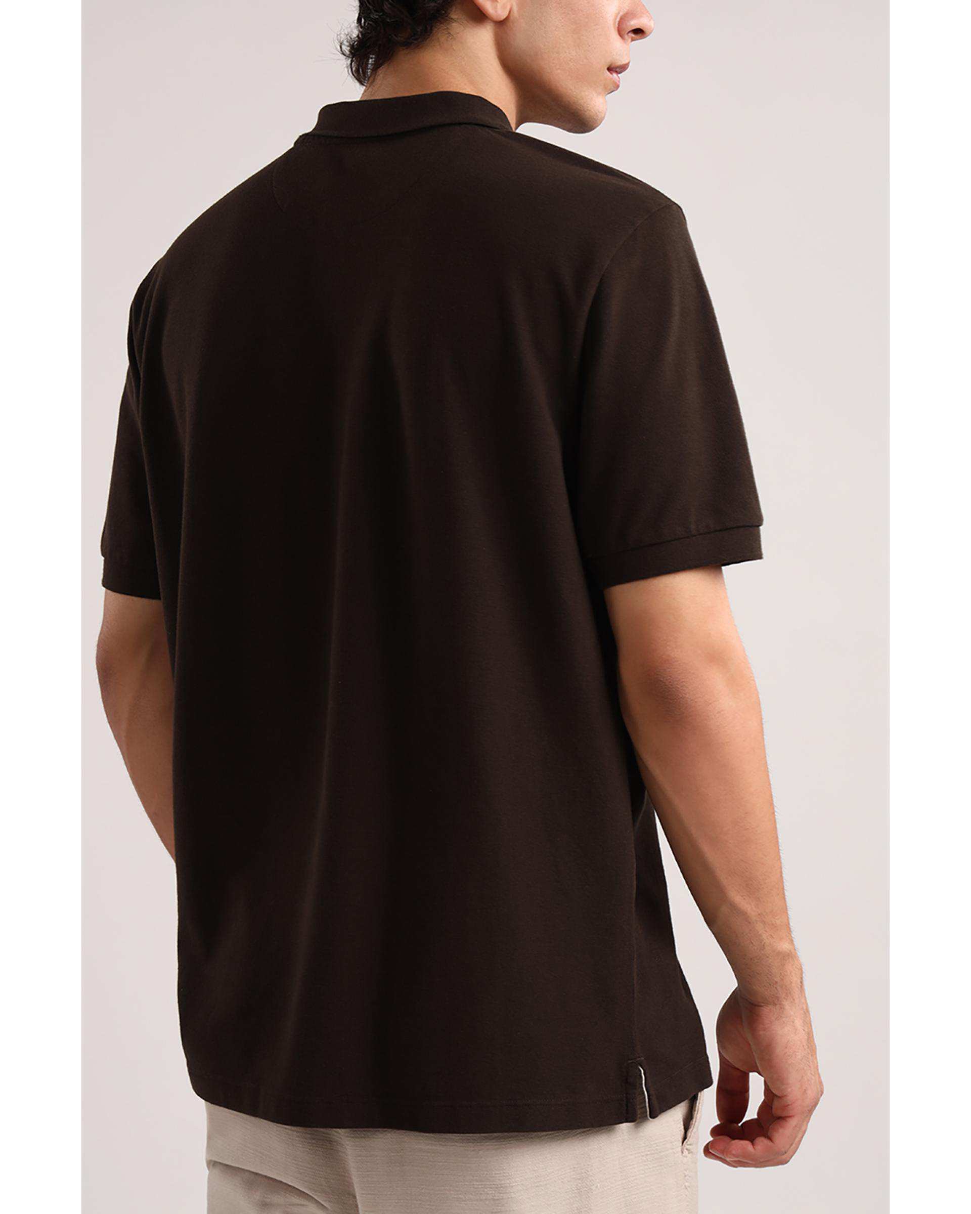 پولوشرت مردانه اسپرت قهوه ای تیره سارک Sarak مدل 4834