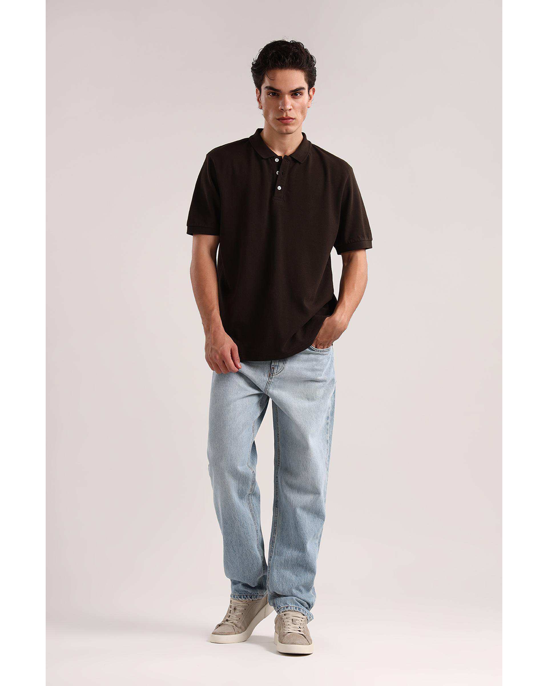 پولوشرت مردانه اسپرت قهوه ای تیره سارک Sarak مدل 4834