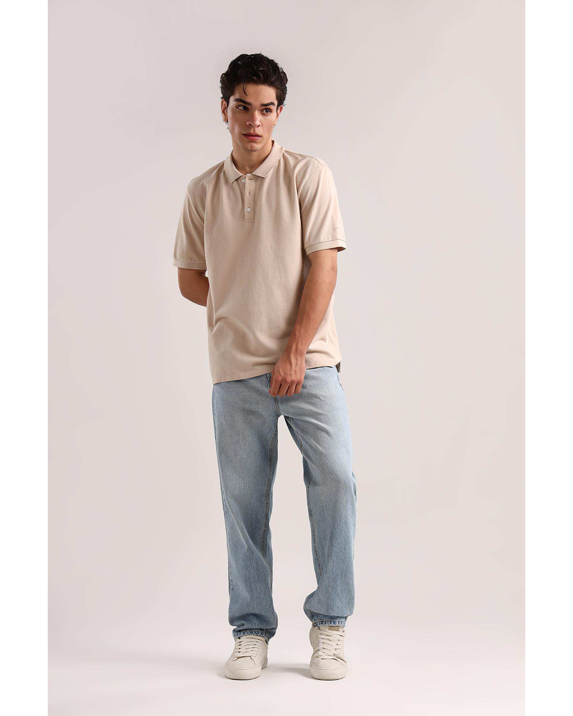 پولوشرت مردانه اسپرت کرم روشن سارک Sarak مدل 4834