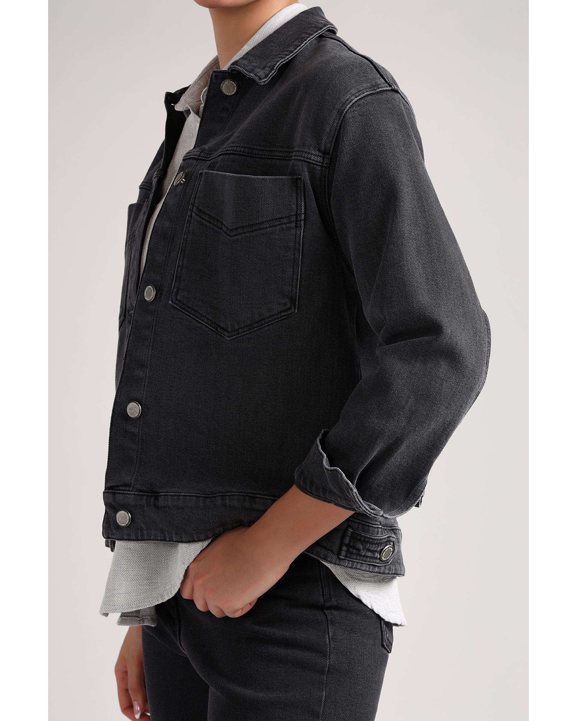 کت جین زنانه زغالی سارک Sarak مدل 4572