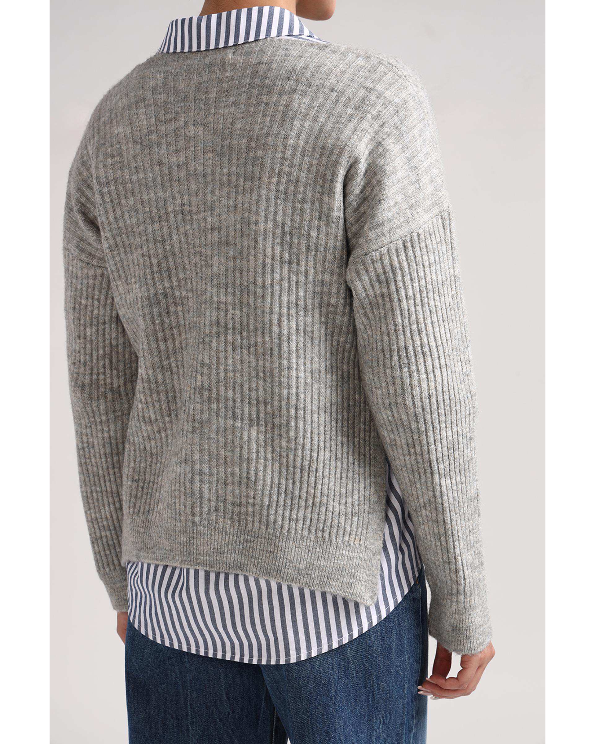 پلیور زنانه یقه هفت طوسی سارک Sarak مدل 4443