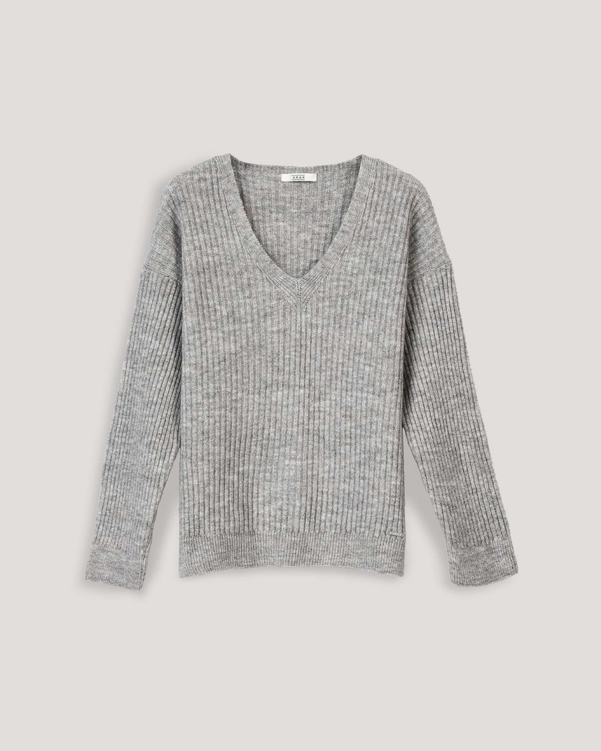 پلیور زنانه یقه هفت طوسی سارک Sarak مدل 4443