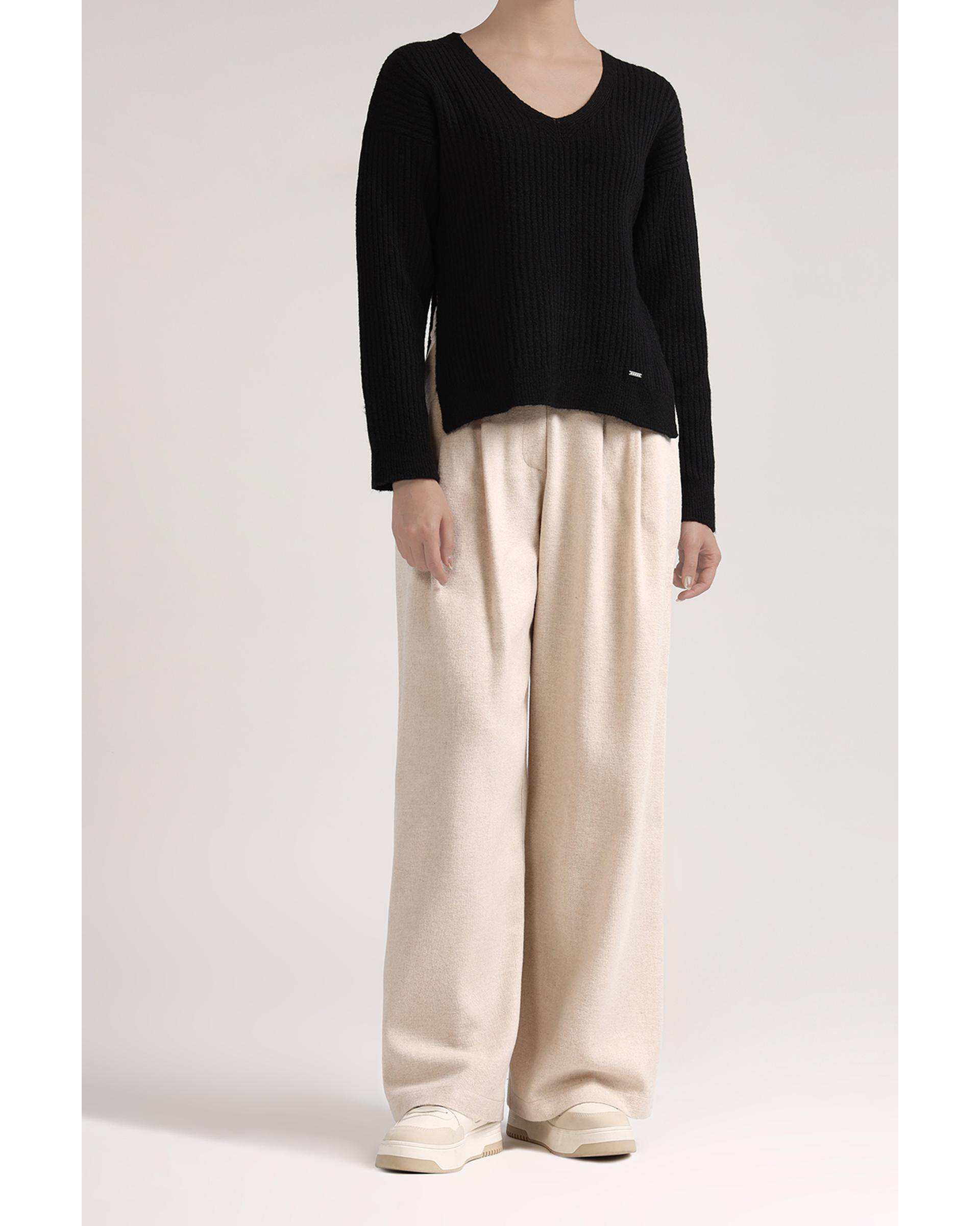 پلیور زنانه یقه هفت مشکی سارک Sarak مدل 4443