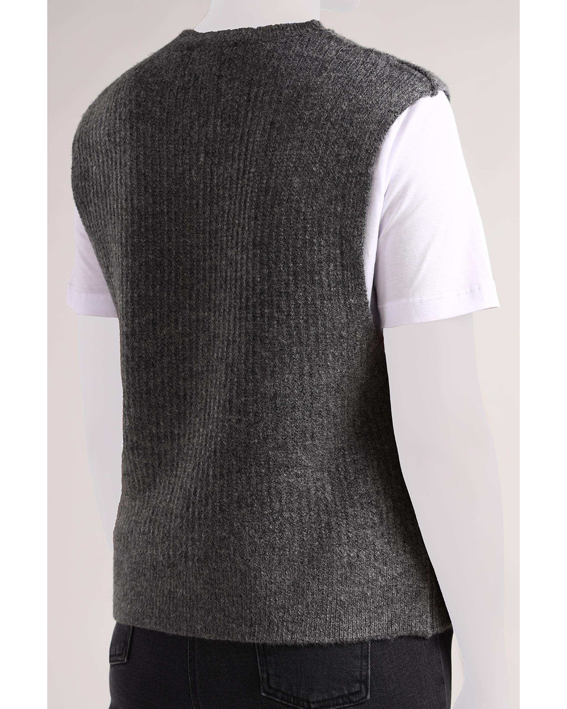 ژیله زنانه بافت یقه گرد زغالی سارک Sarak مدل 4670