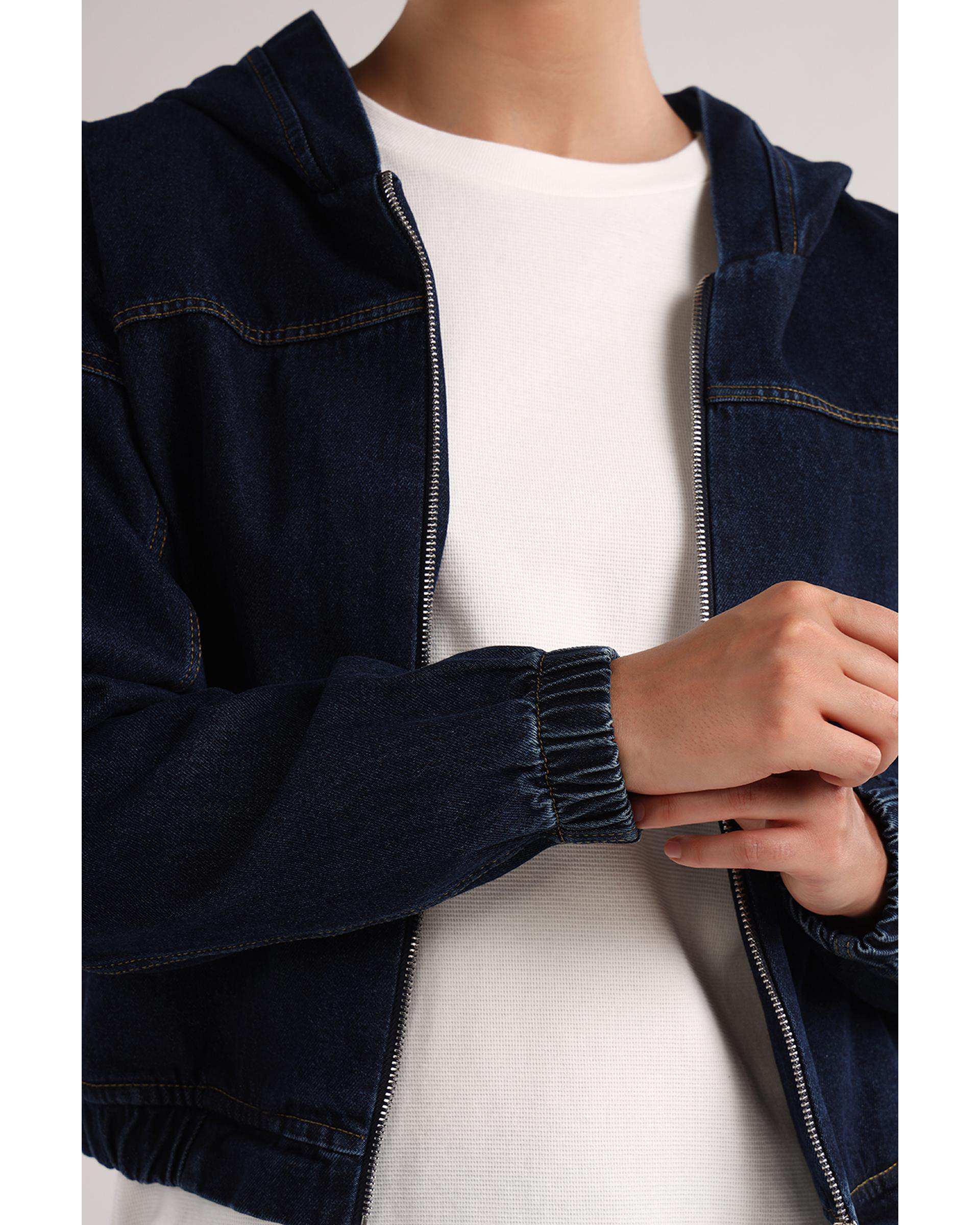 سویشرت جین زنانه آبی تیره سارک Sarak مدل 4513