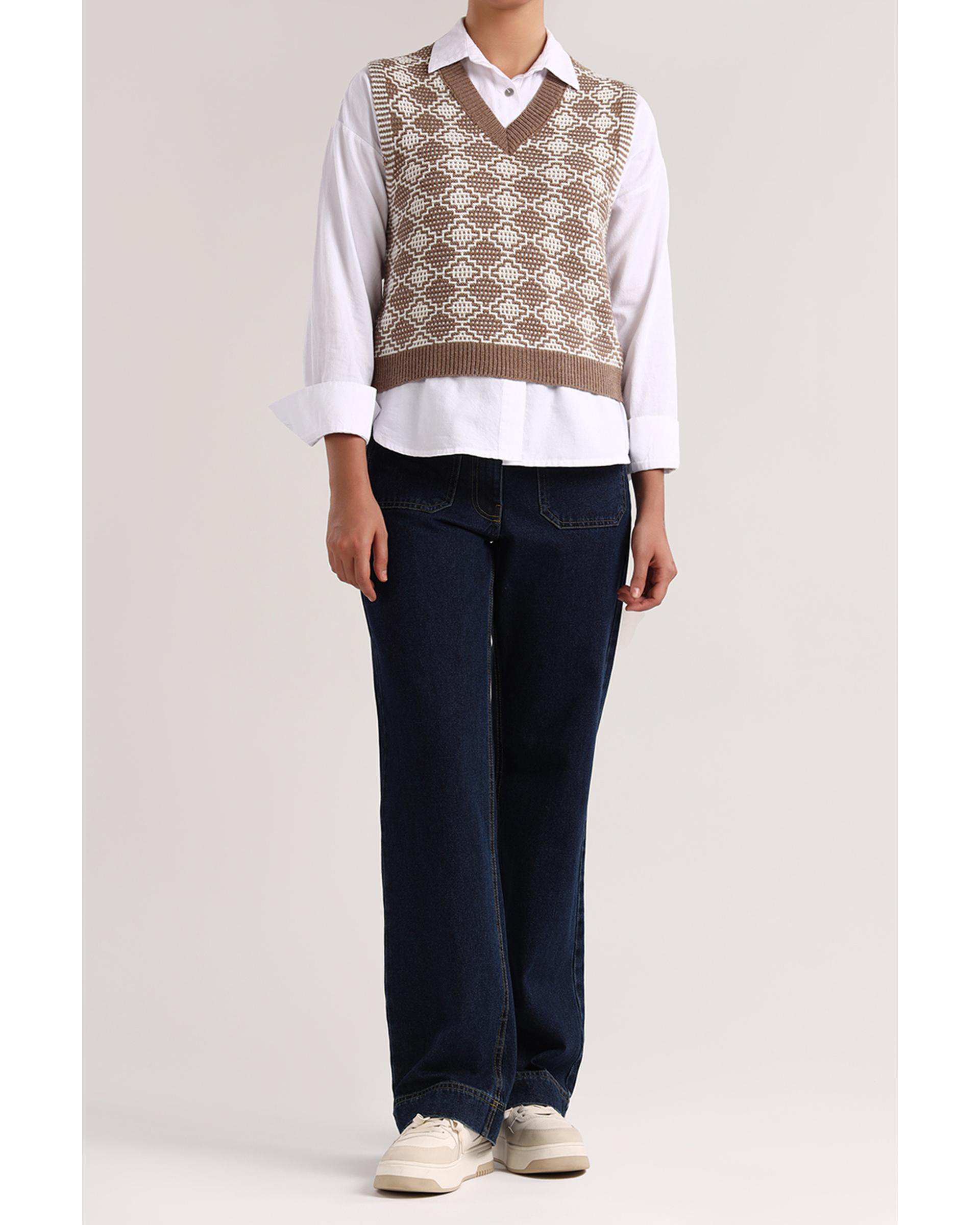 شلوار جین زنانه راسته آبی تیره سارک Sarak مدل 4514