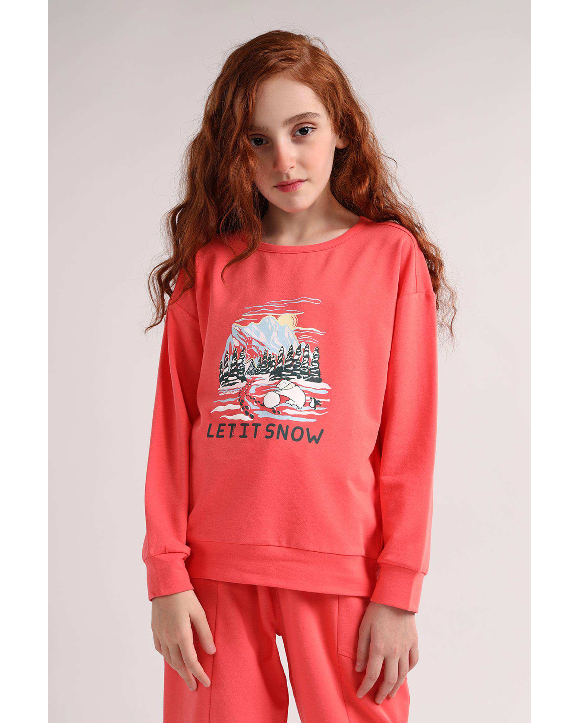 بلوز دخترانه فانتزی گلبهی سارک Sarak مدل 5028