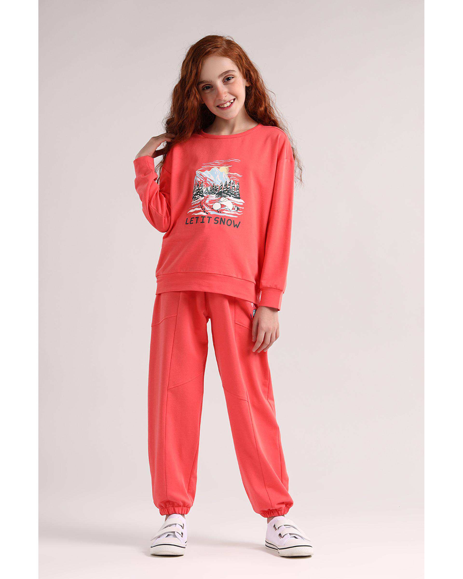 بلوز دخترانه فانتزی گلبهی سارک Sarak مدل 5028