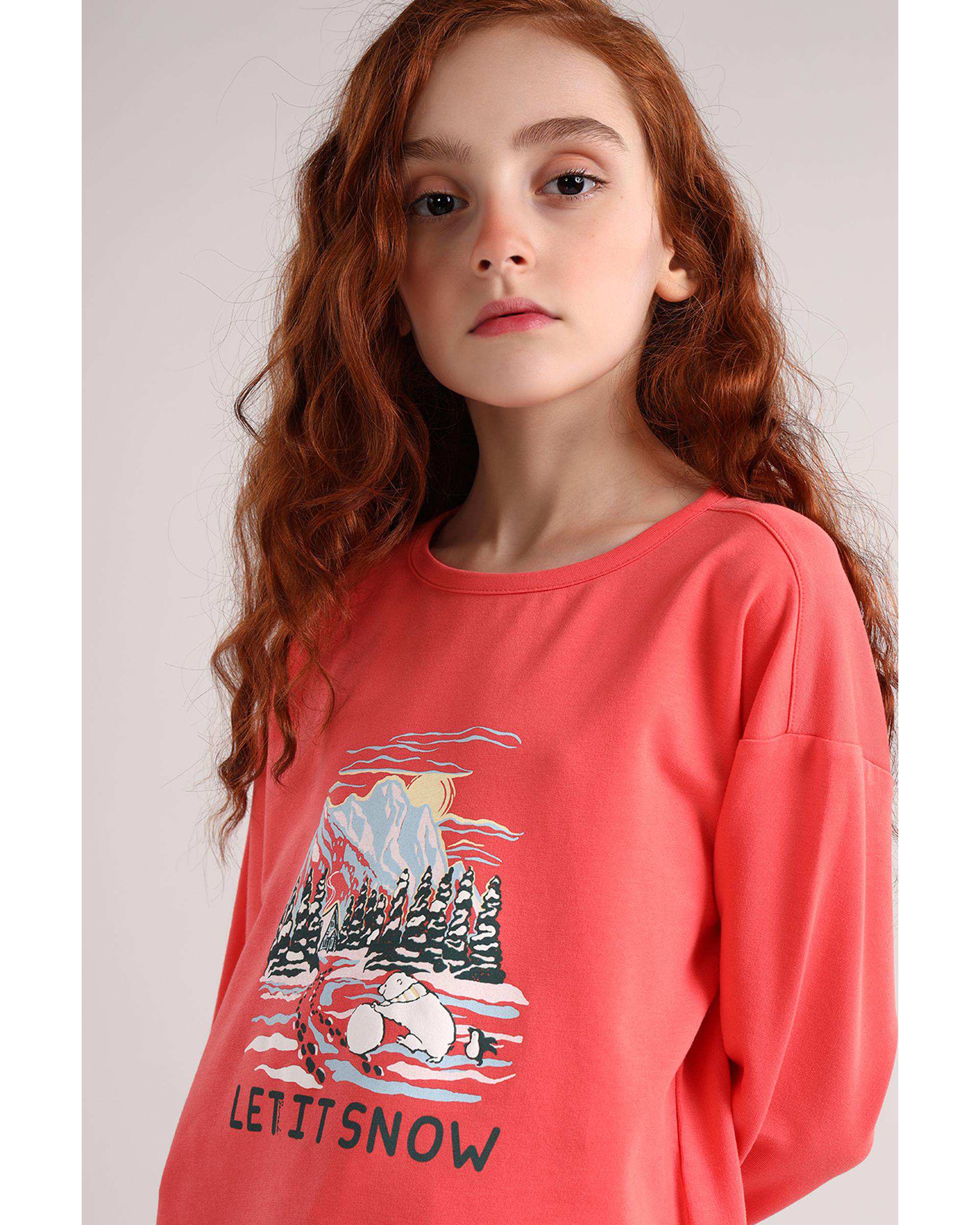 بلوز دخترانه فانتزی گلبهی سارک Sarak مدل 5028