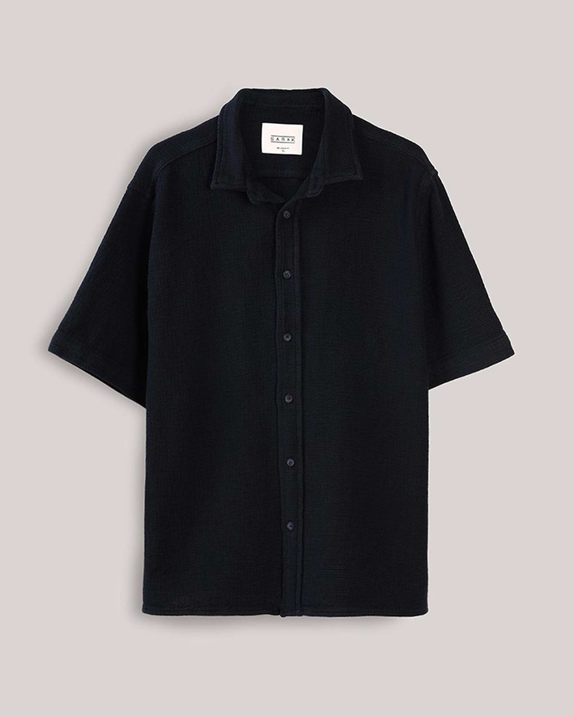 پیراهن مردانه آستین کوتاه سرمه ای سارک Sarak مدل 4702