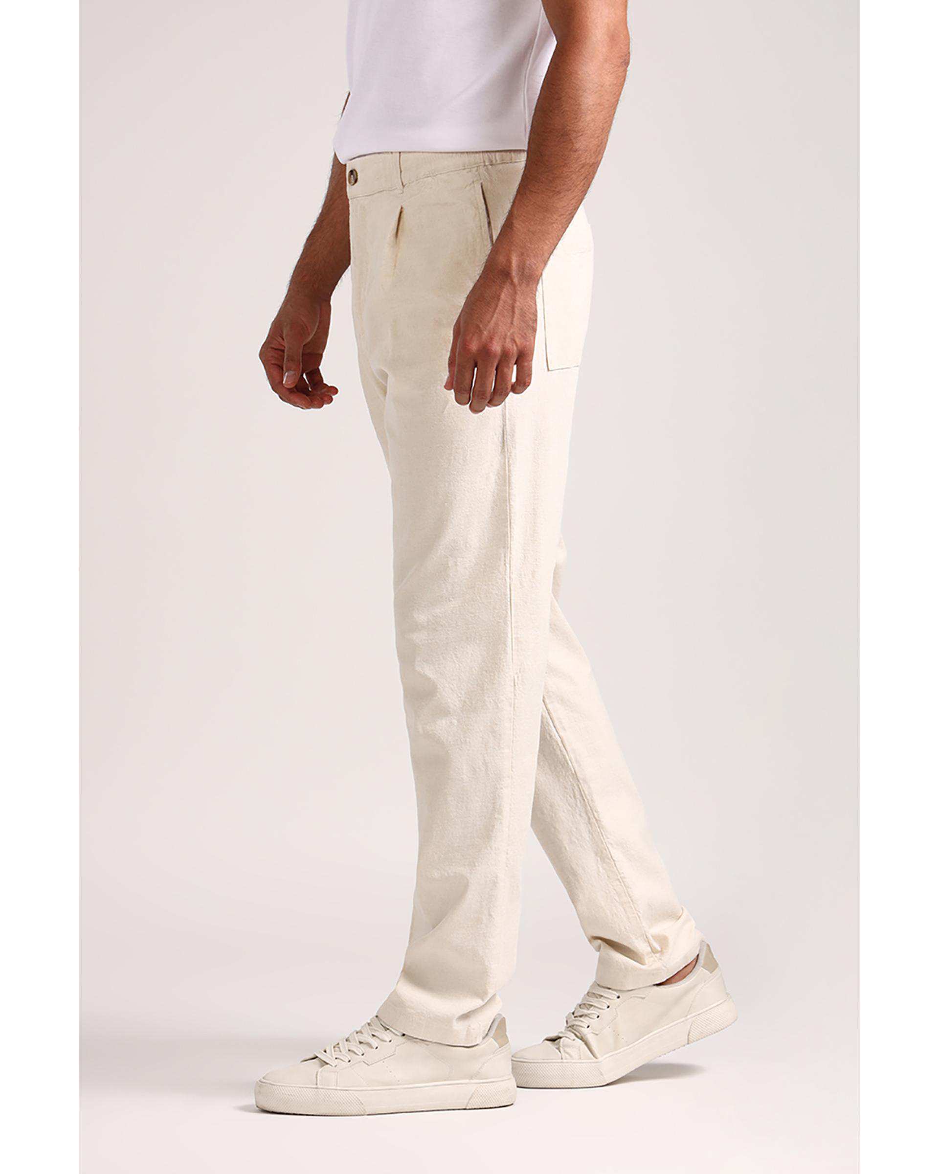 شلوار مردانه لینن نباتی سارک Sarak مدل 4787