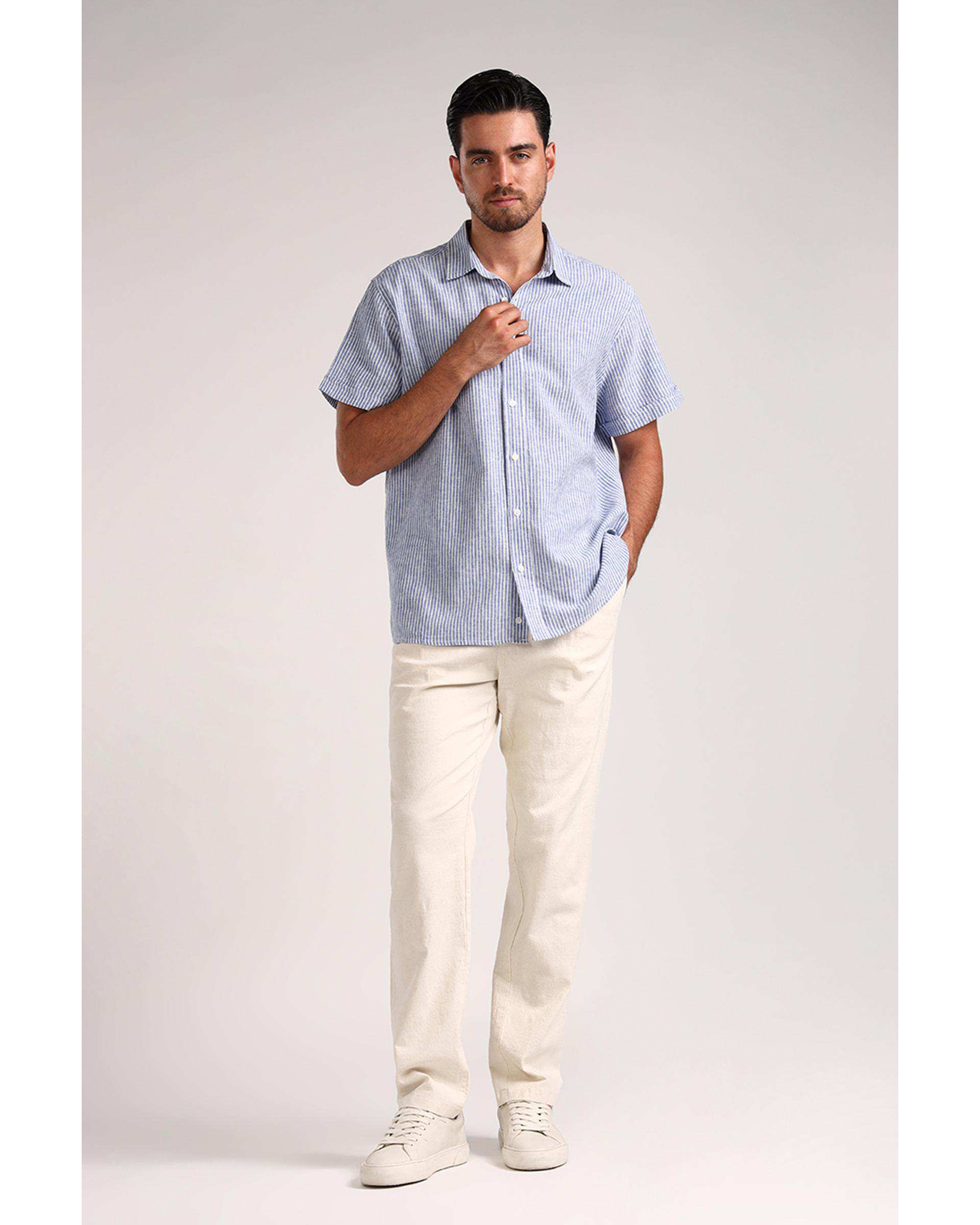 شلوار مردانه لینن نباتی سارک Sarak مدل 4787