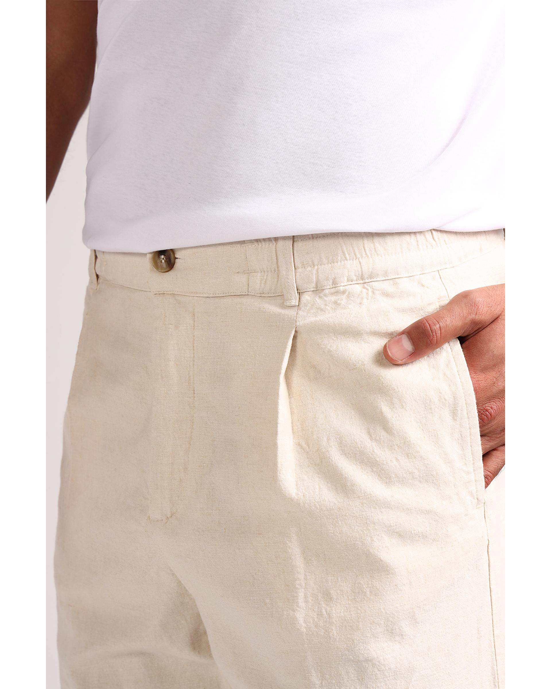 شلوار مردانه لینن نباتی سارک Sarak مدل 4787