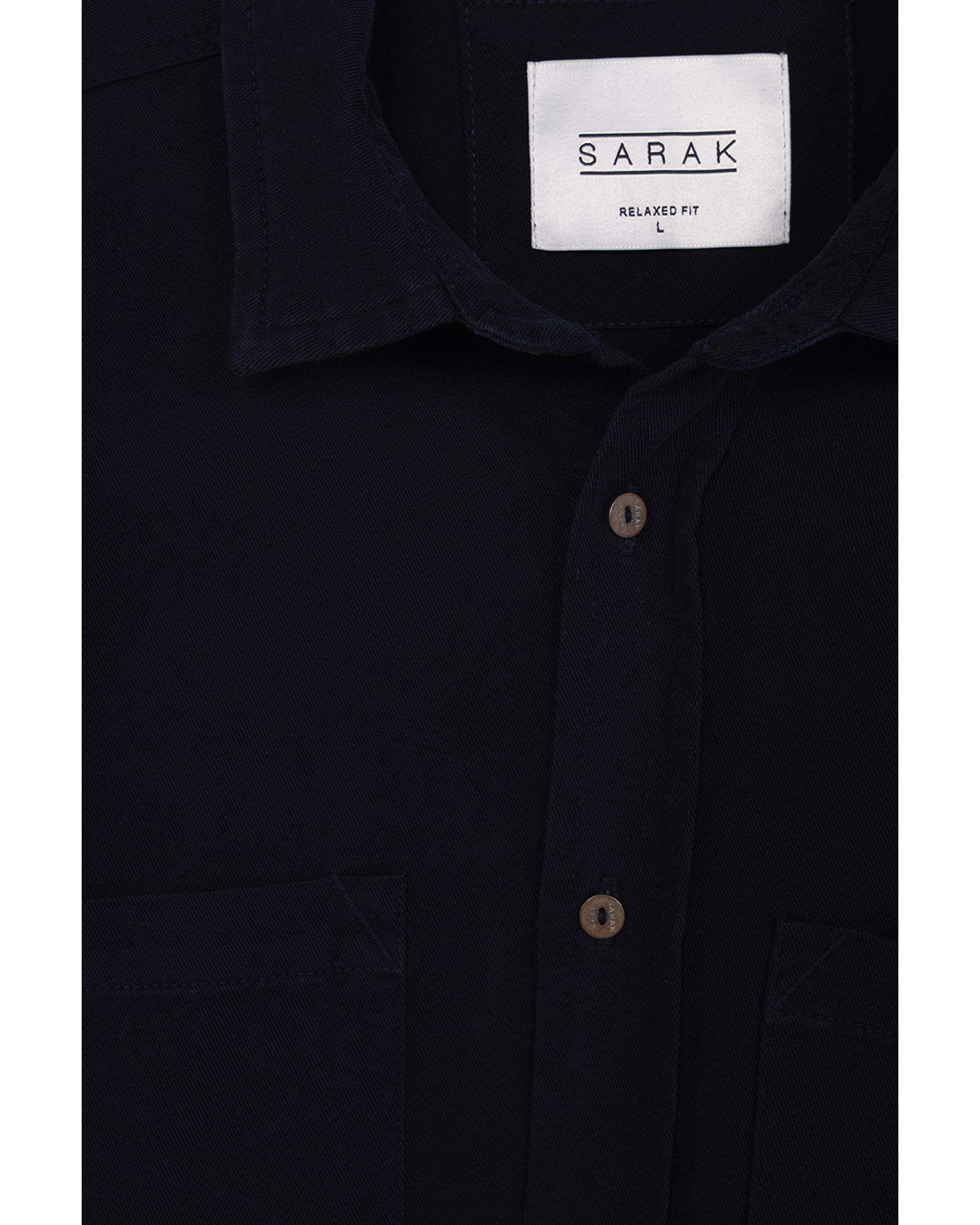پیراهن مردانه دو جیب سرمه ای تیره سارک Sarak مدل 4700